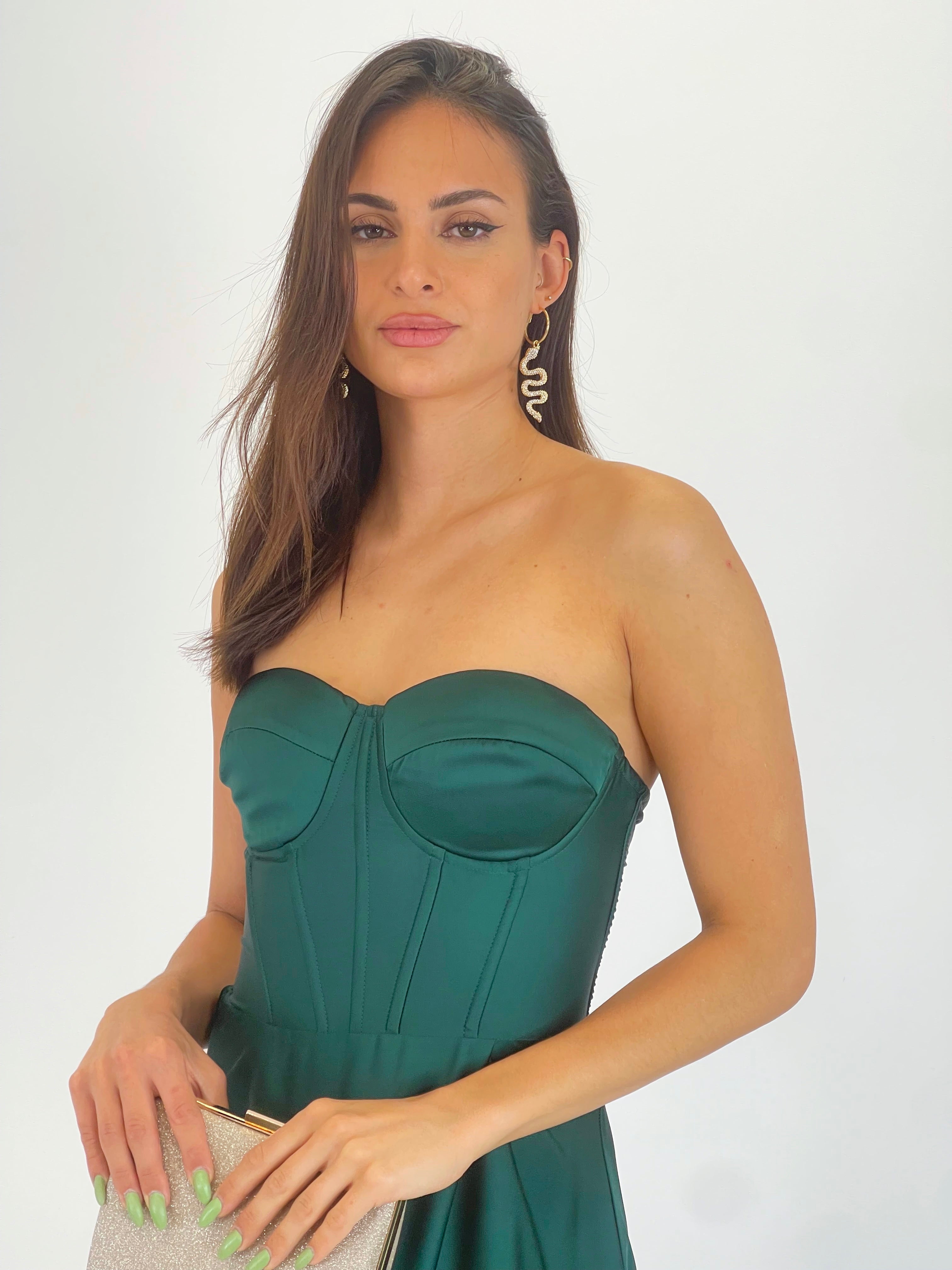 Vestido corsé raso Sarah