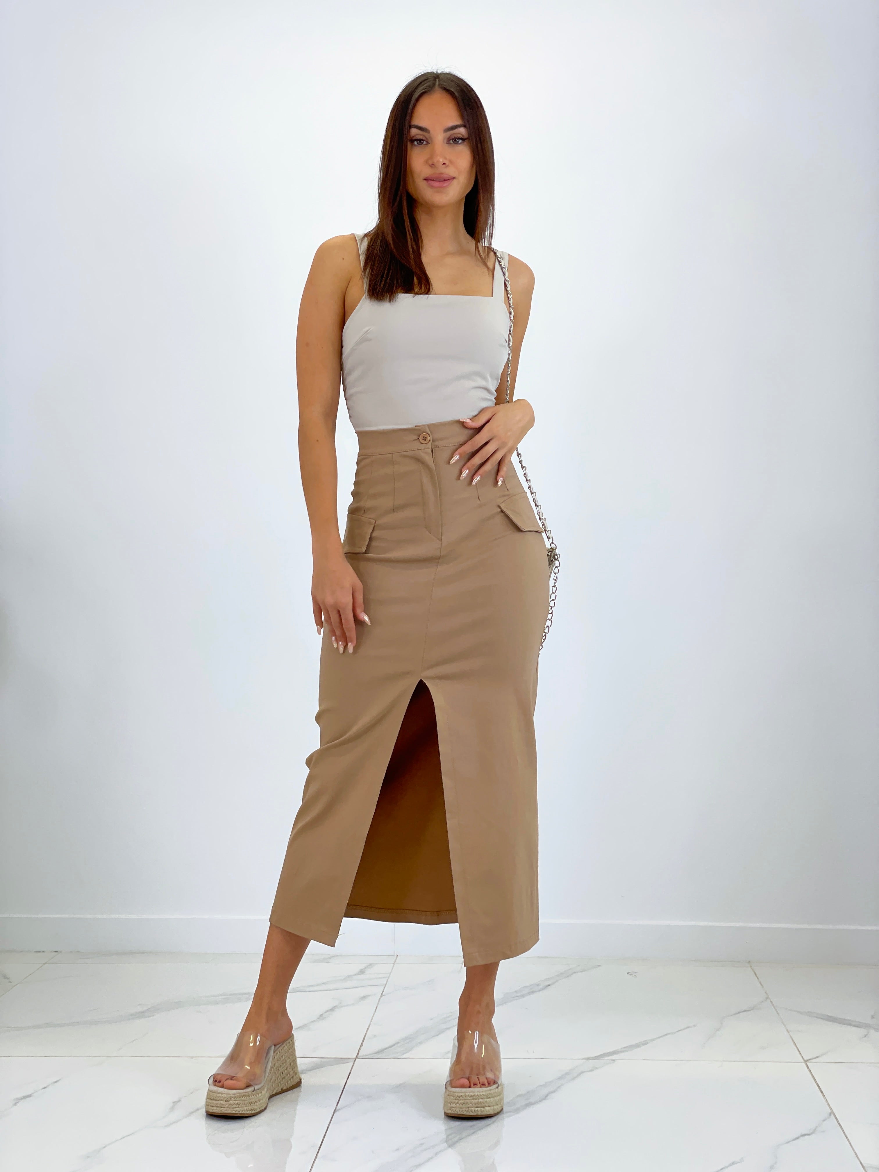 Lycra midi skirt
