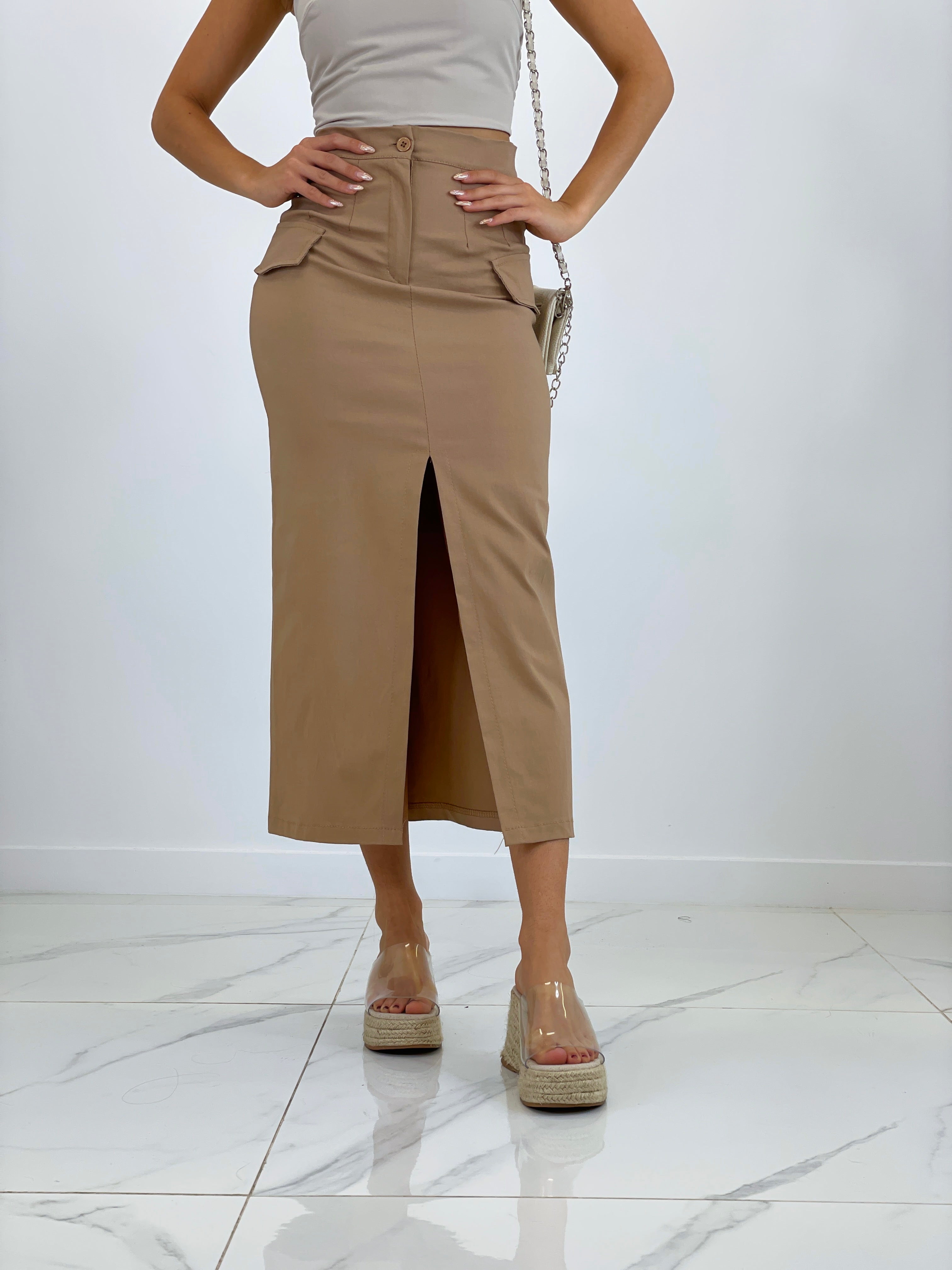 Lycra midi skirt