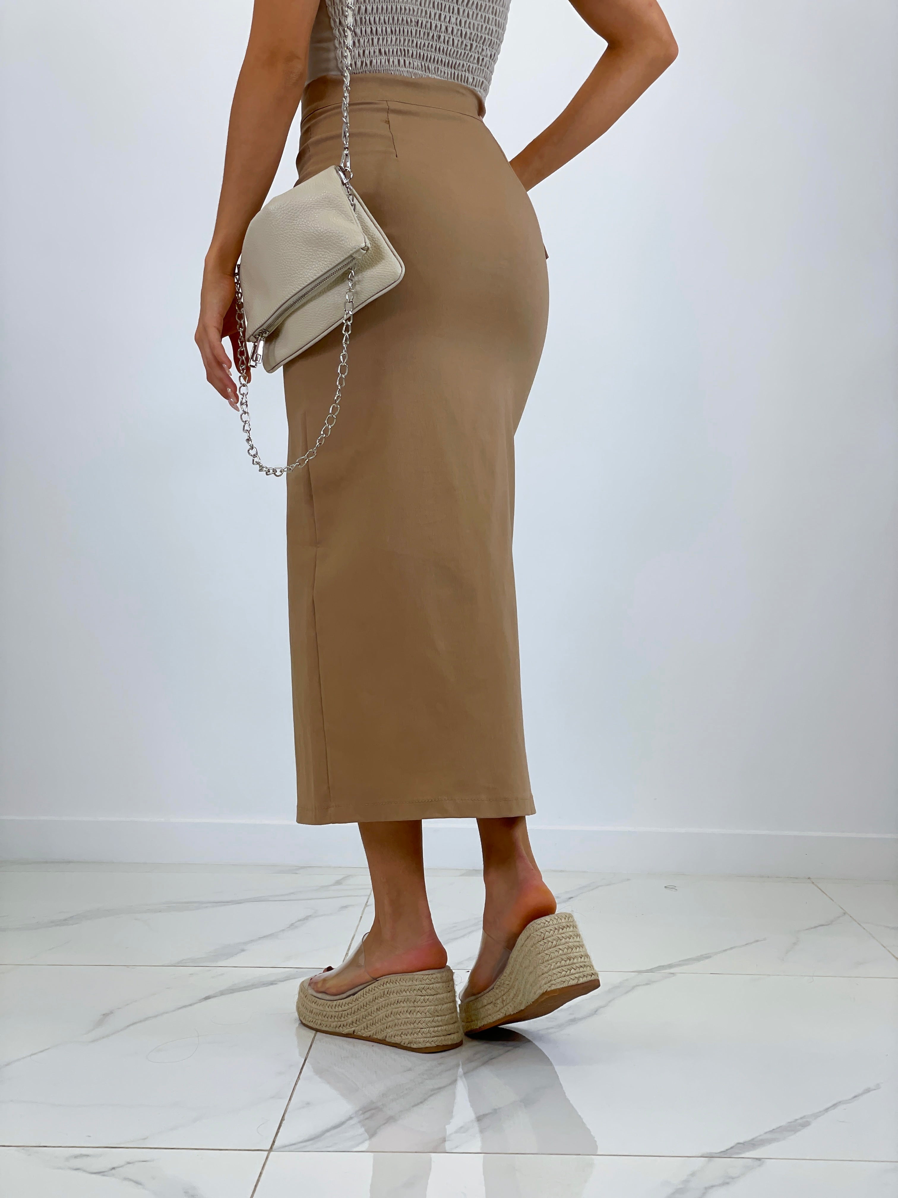 Lycra midi skirt