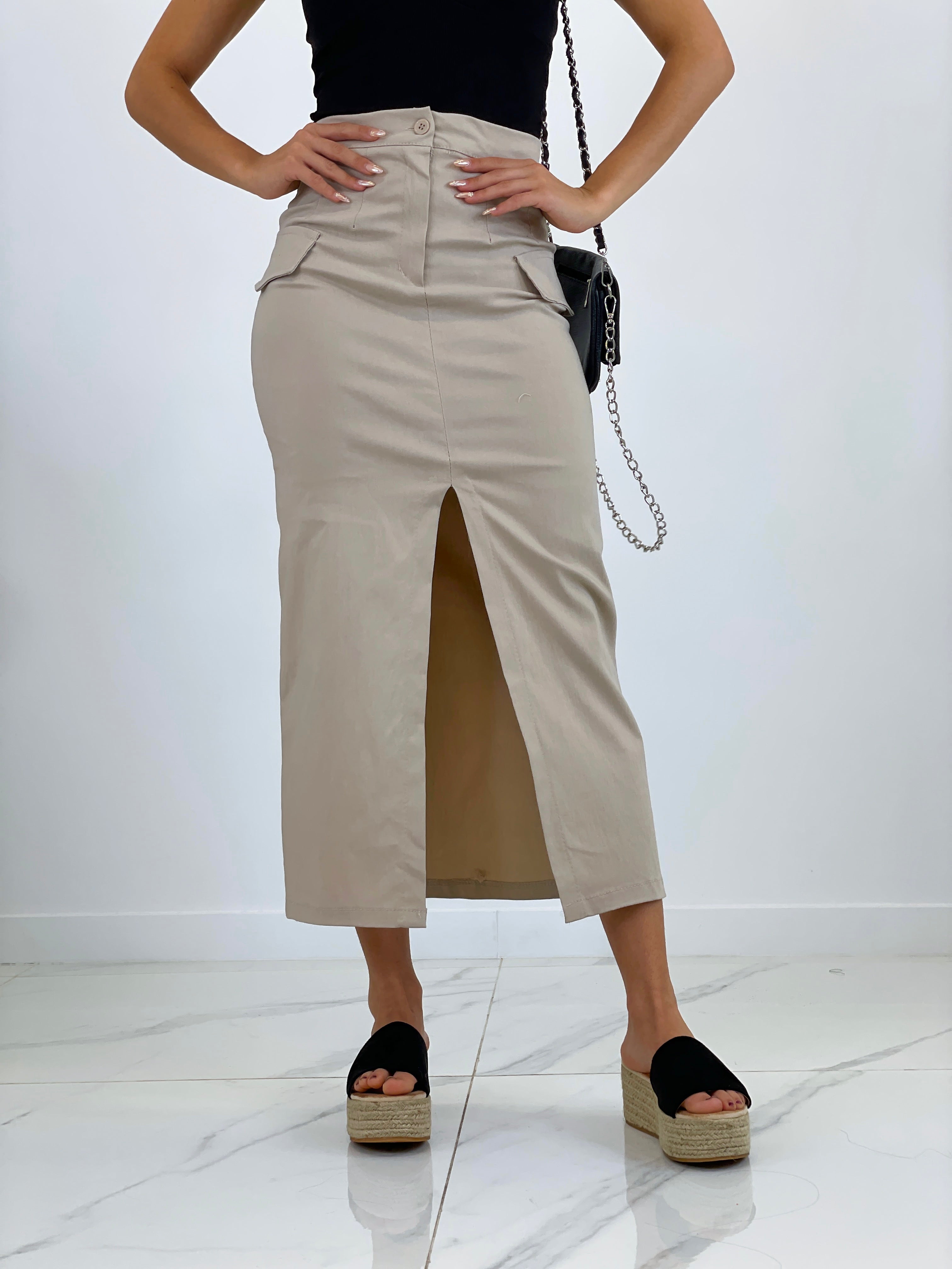 Lycra midi skirt