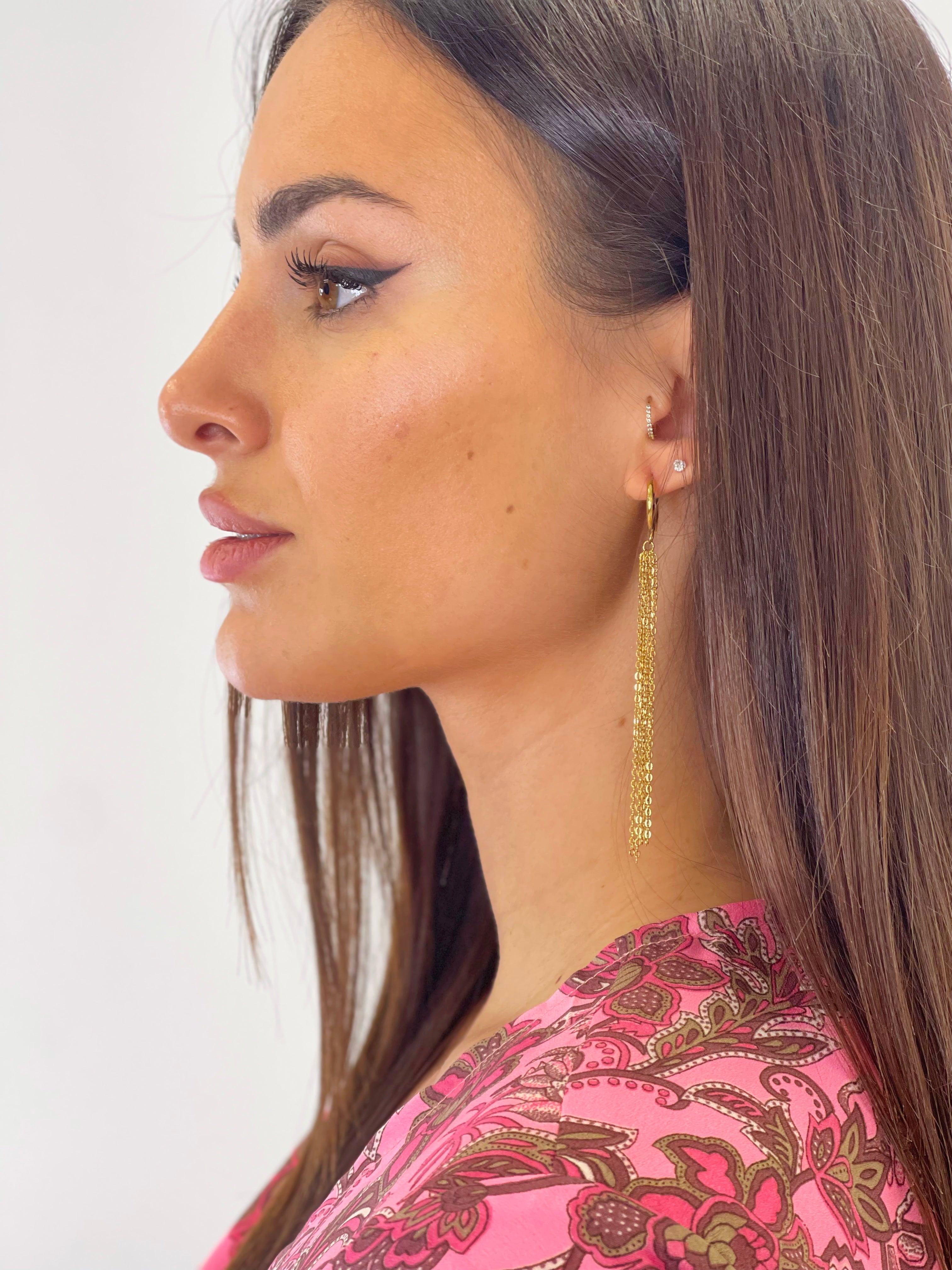 Pendientes aro con cadenas - Zebra&Maduixa®