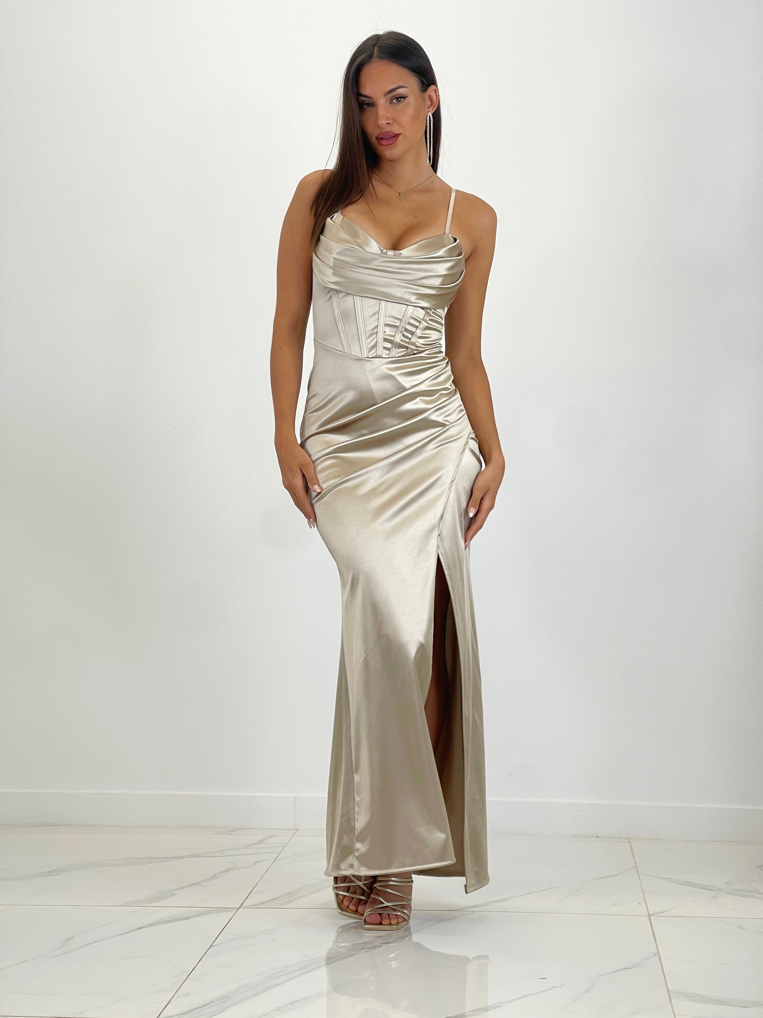 Vestido satinado corset Aroa - Zebra&Maduixa®