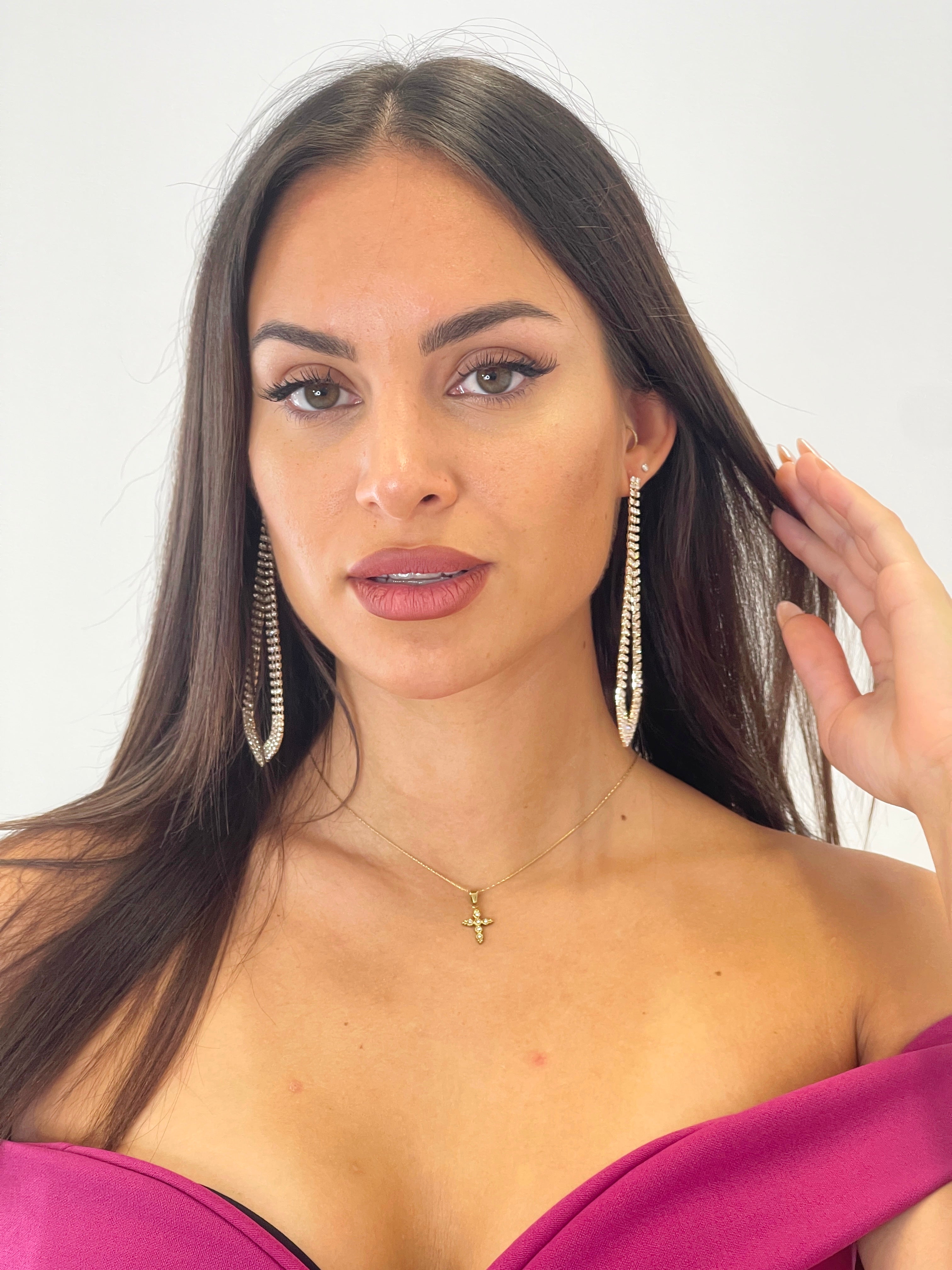 Arracades de llàgrima amb pedreria