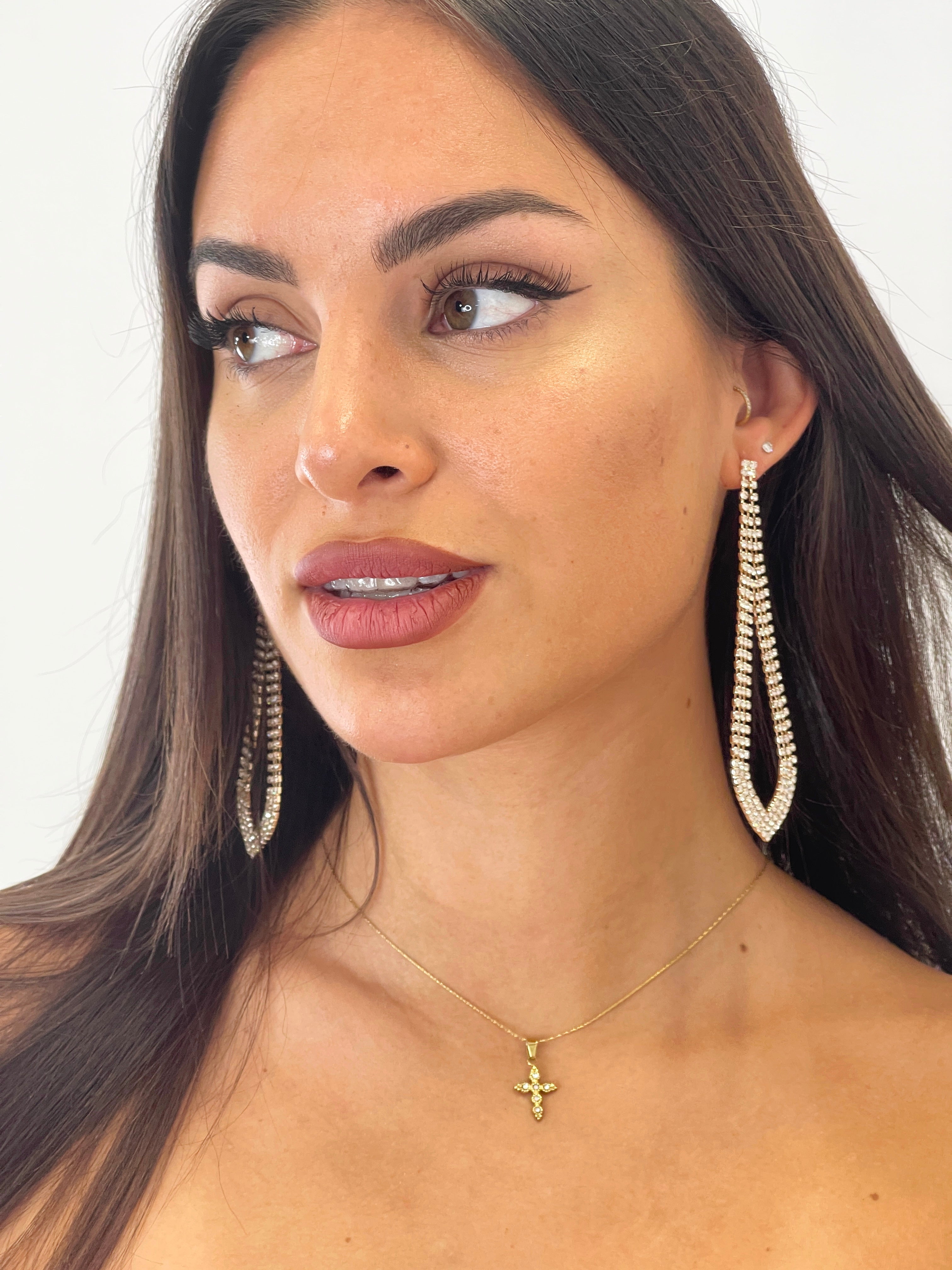 Arracades de llàgrima amb pedreria