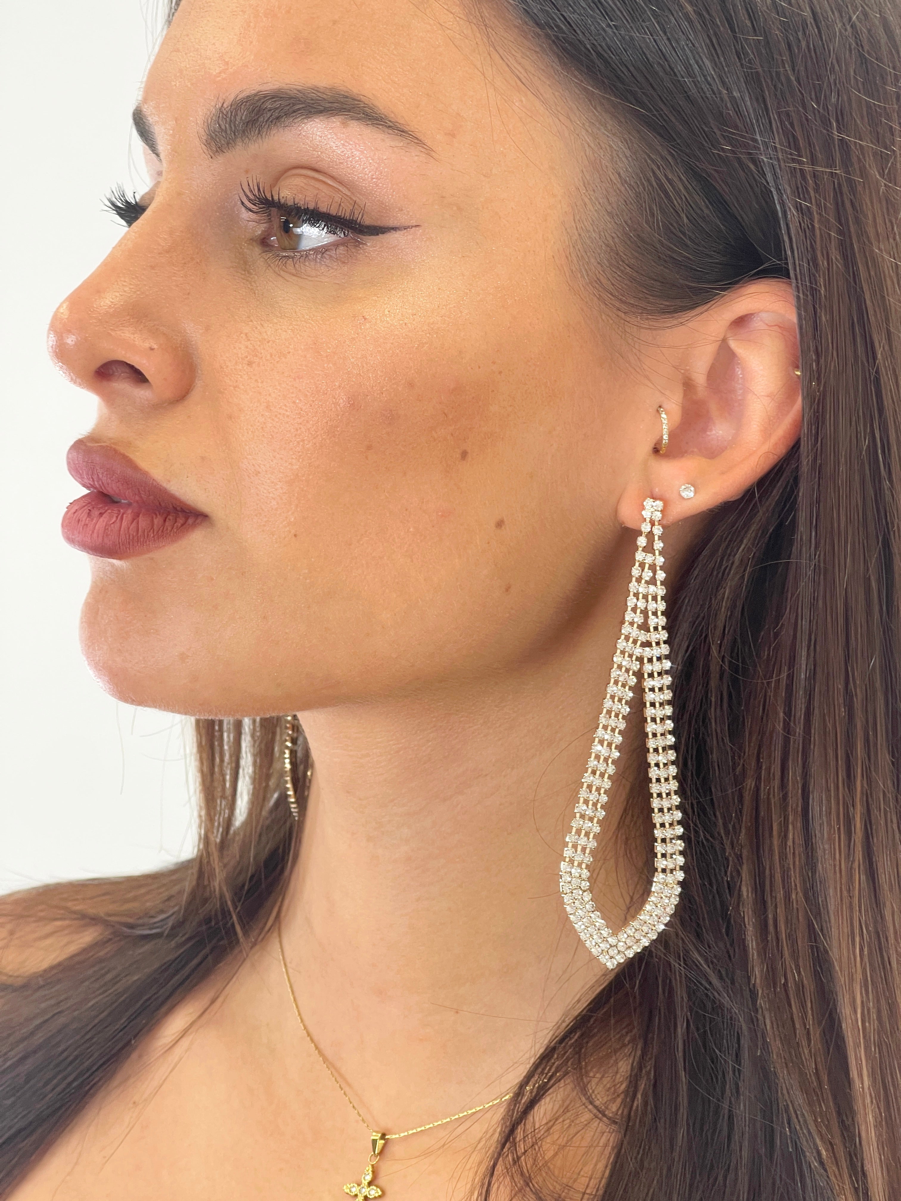 Arracades de llàgrima amb pedreria