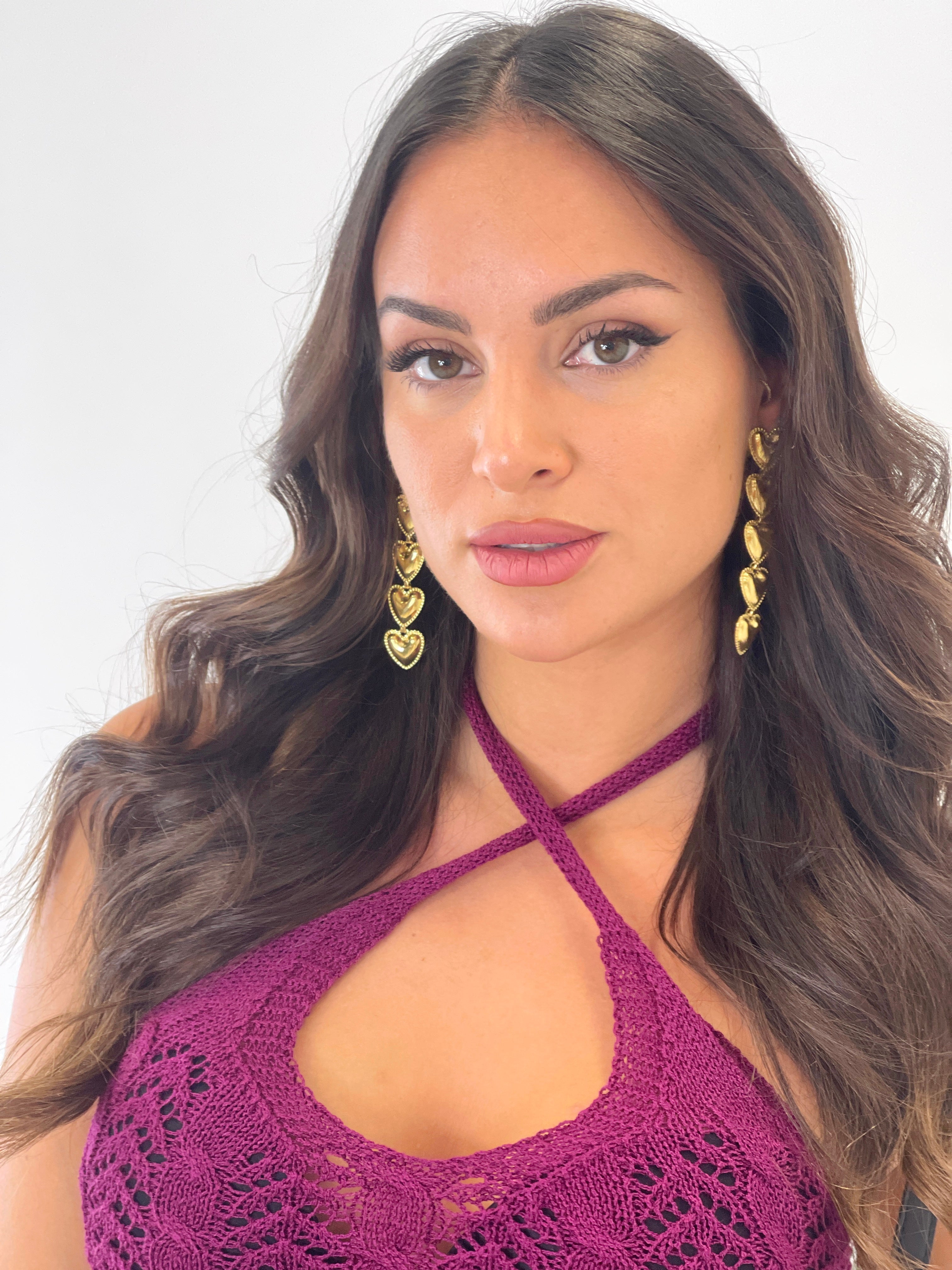 Hanging heart earrings