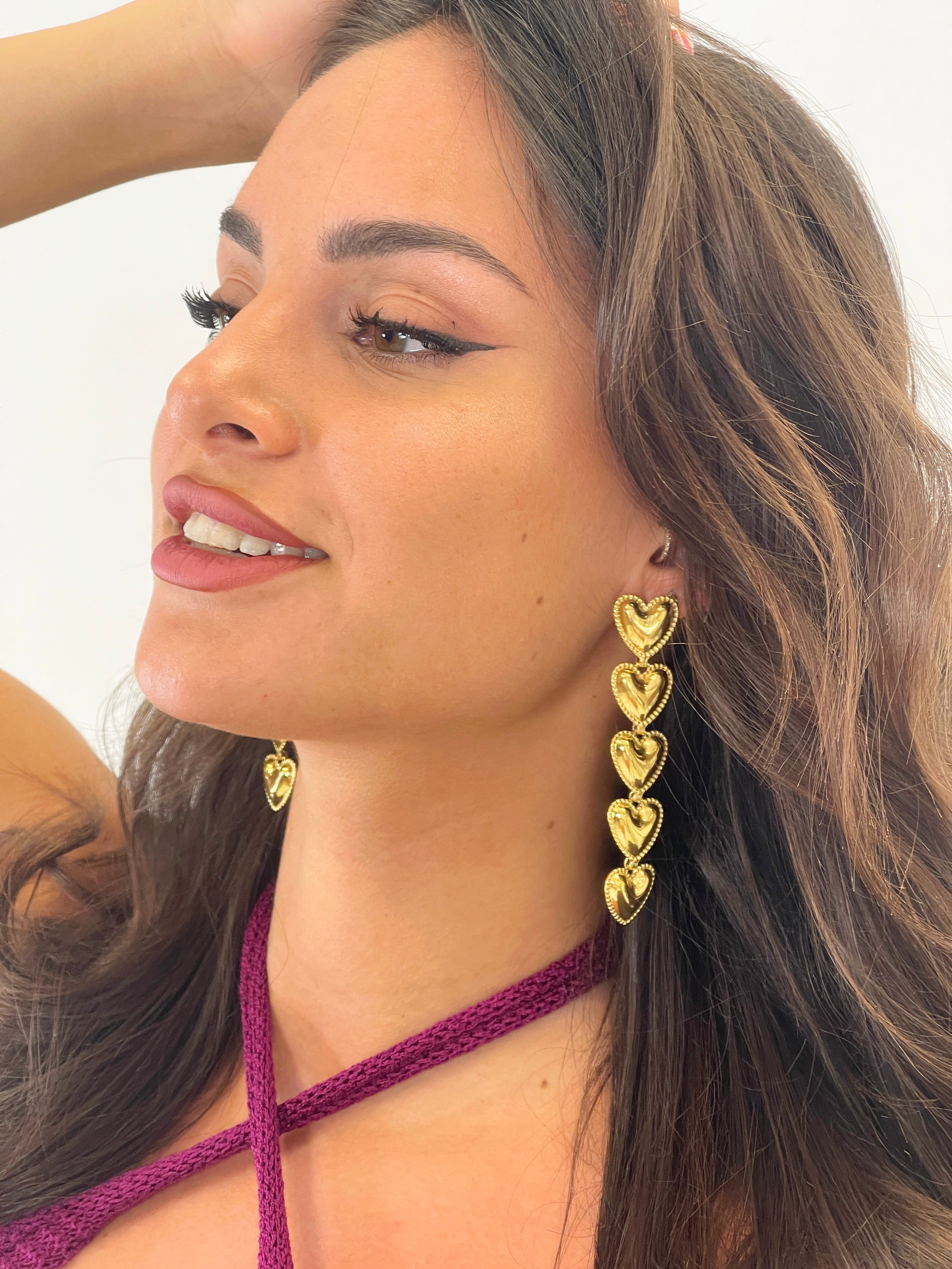 Hanging heart earrings