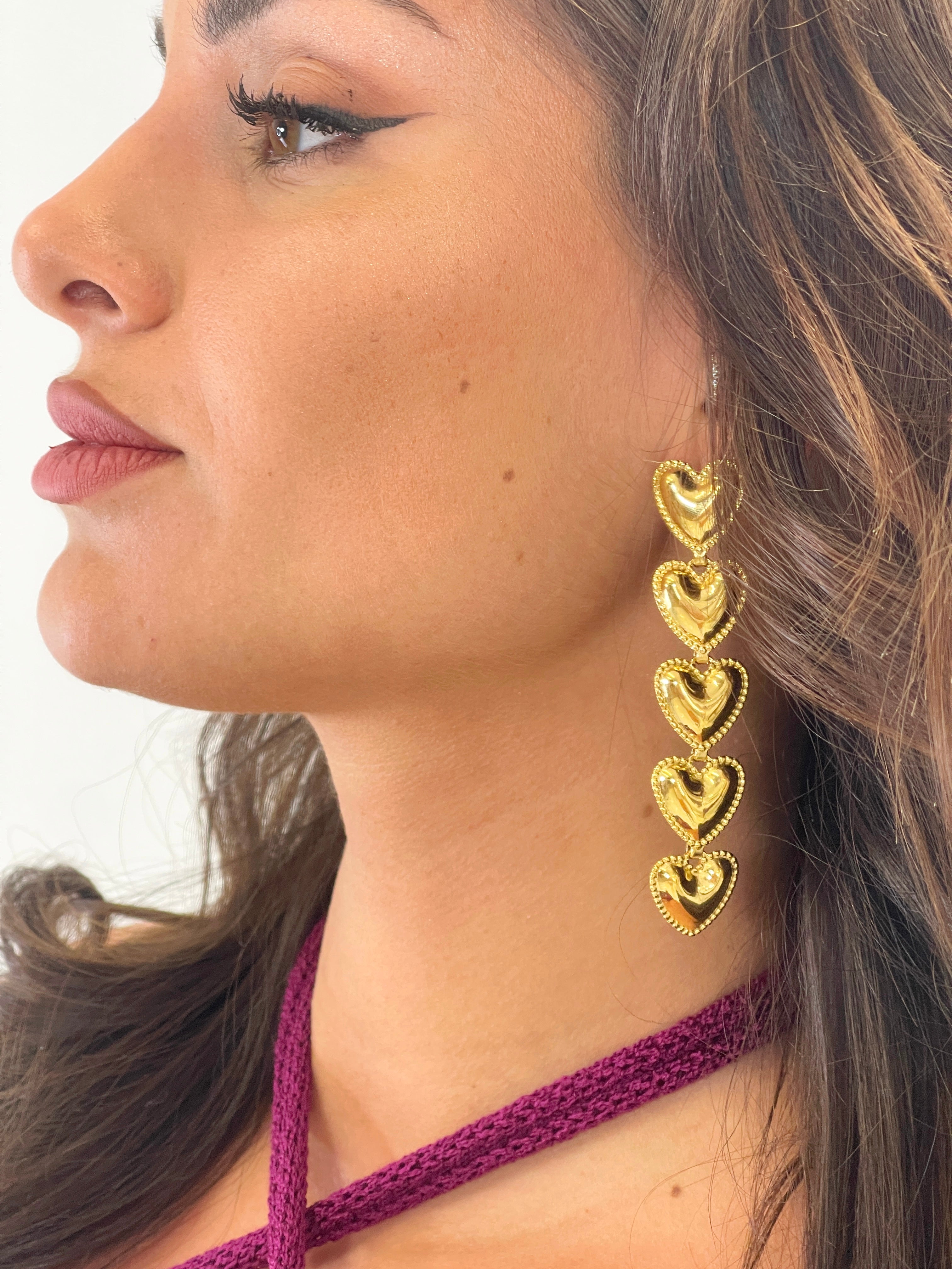 Hanging heart earrings