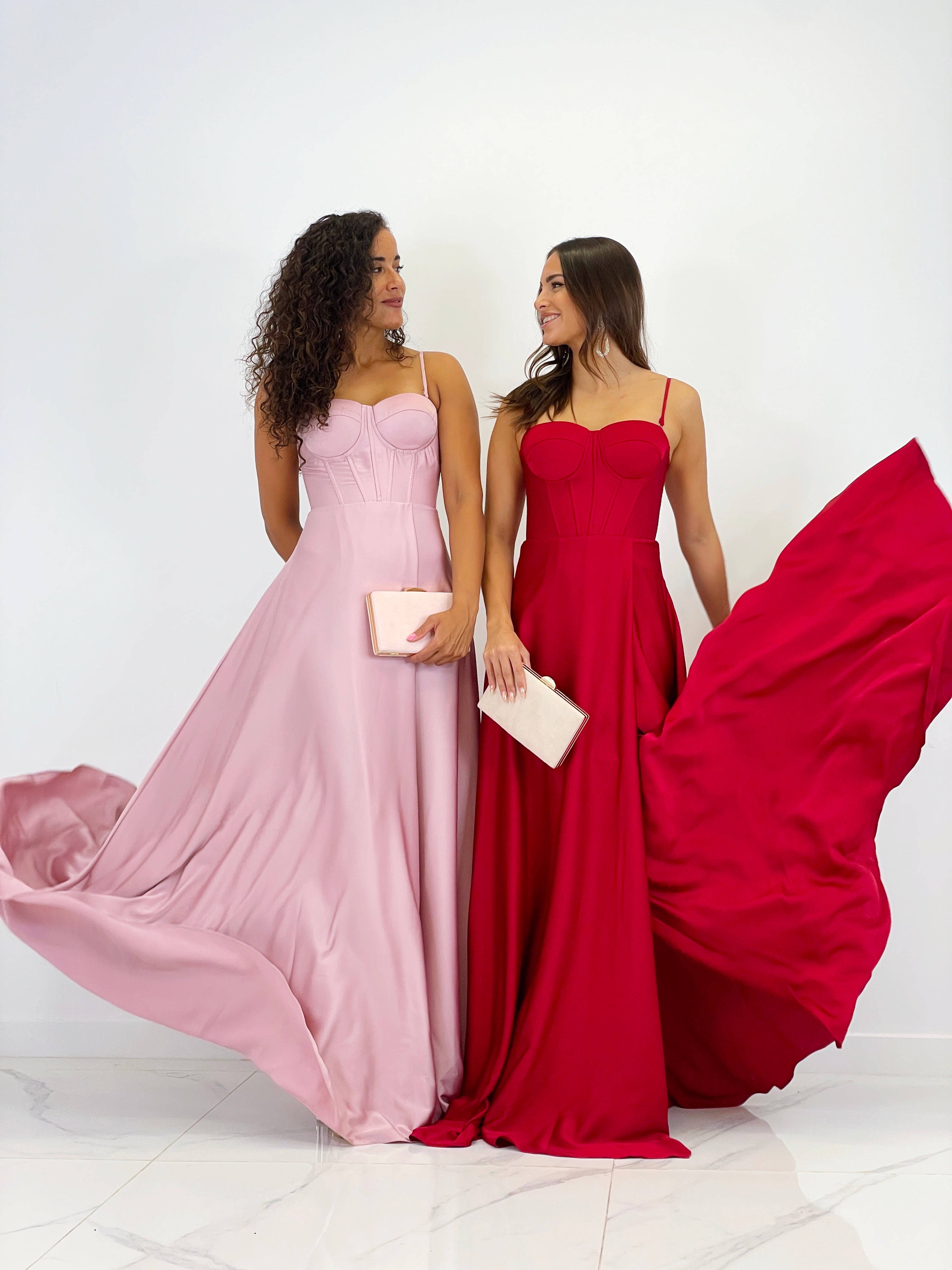 Vestido corsé raso Sarah