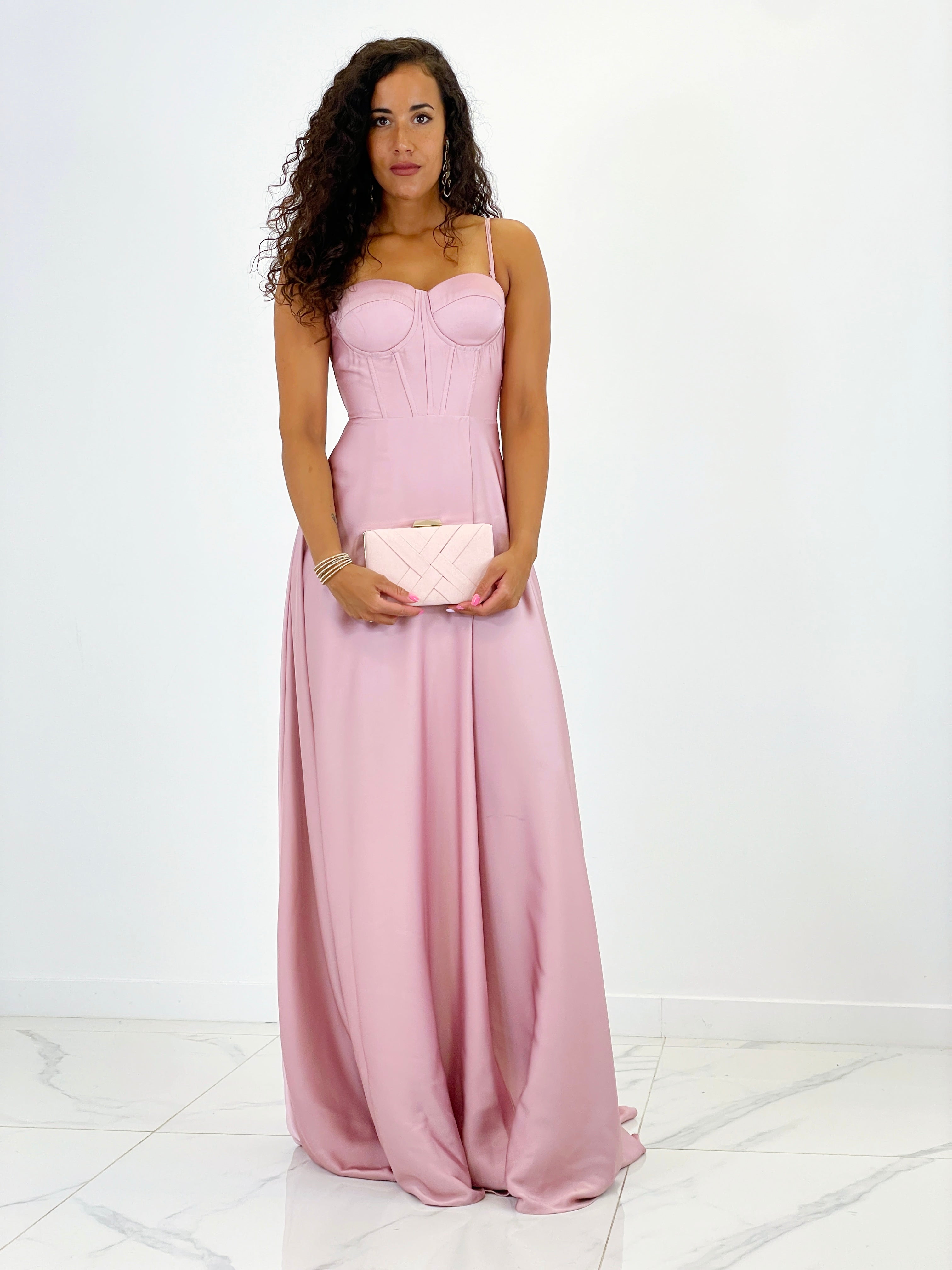 Vestido corsé raso Sarah