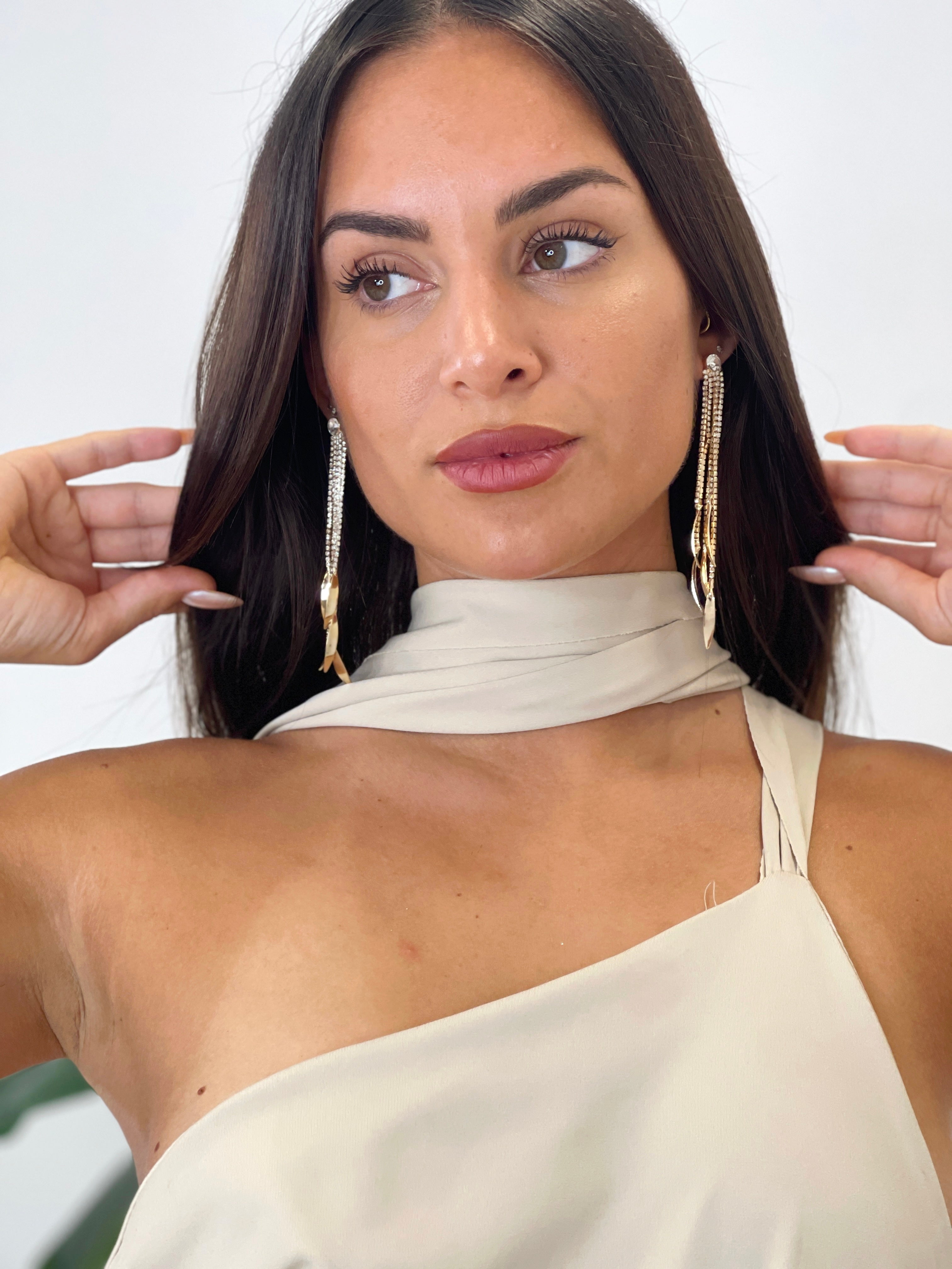 Shiny rhinestone earrings