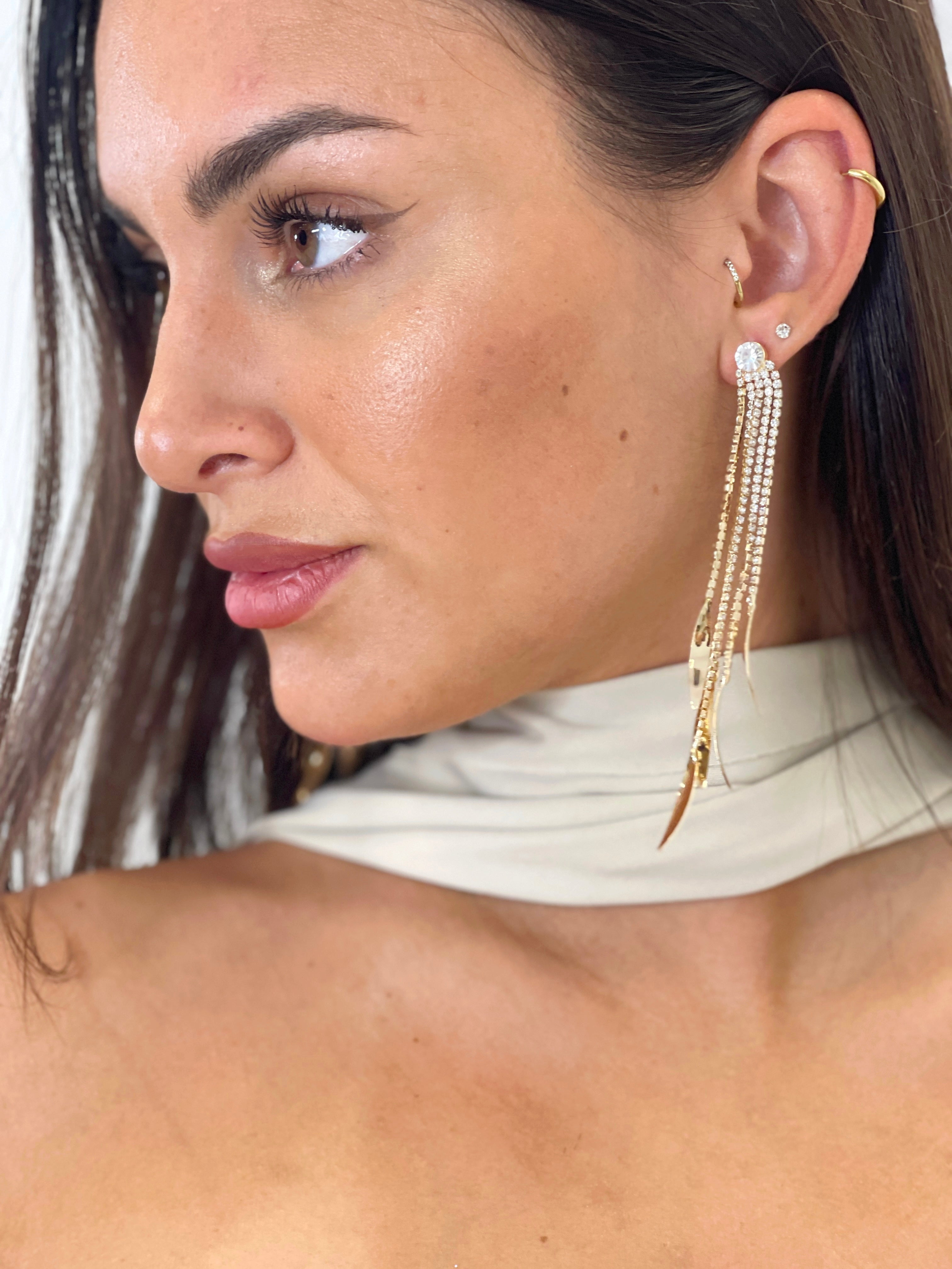 Shiny rhinestone earrings