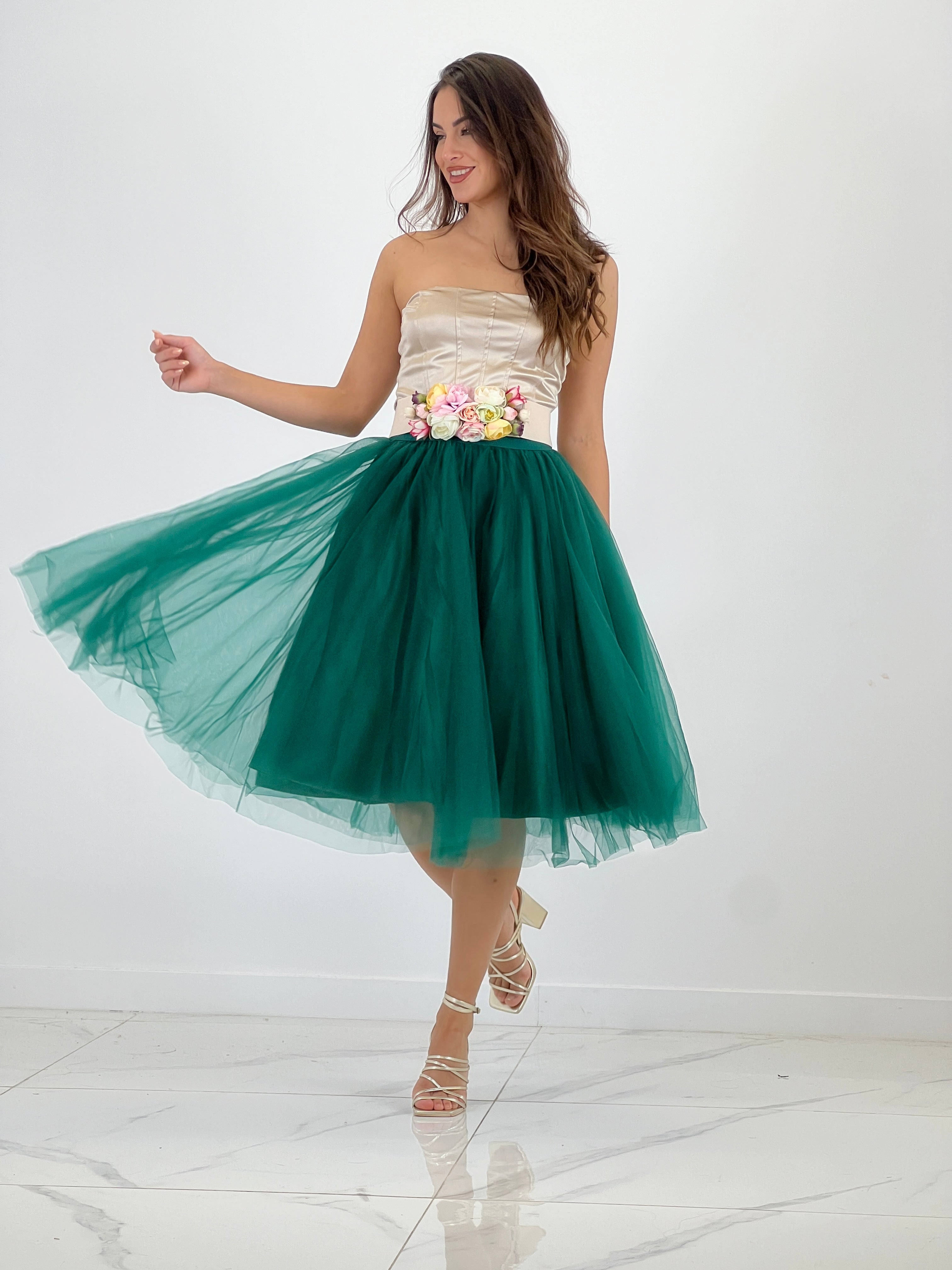 Satin corset crop top