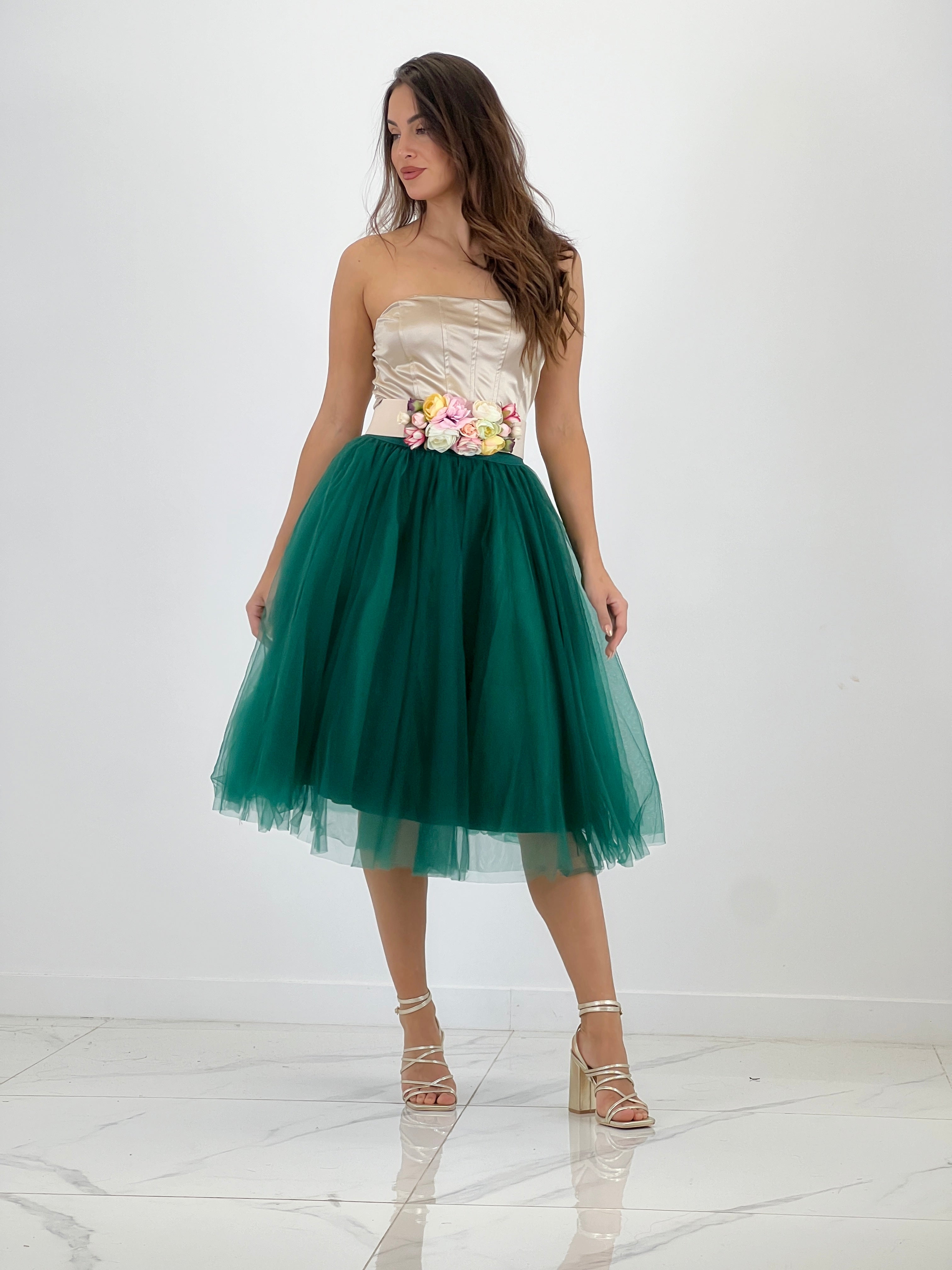 Satin corset crop top