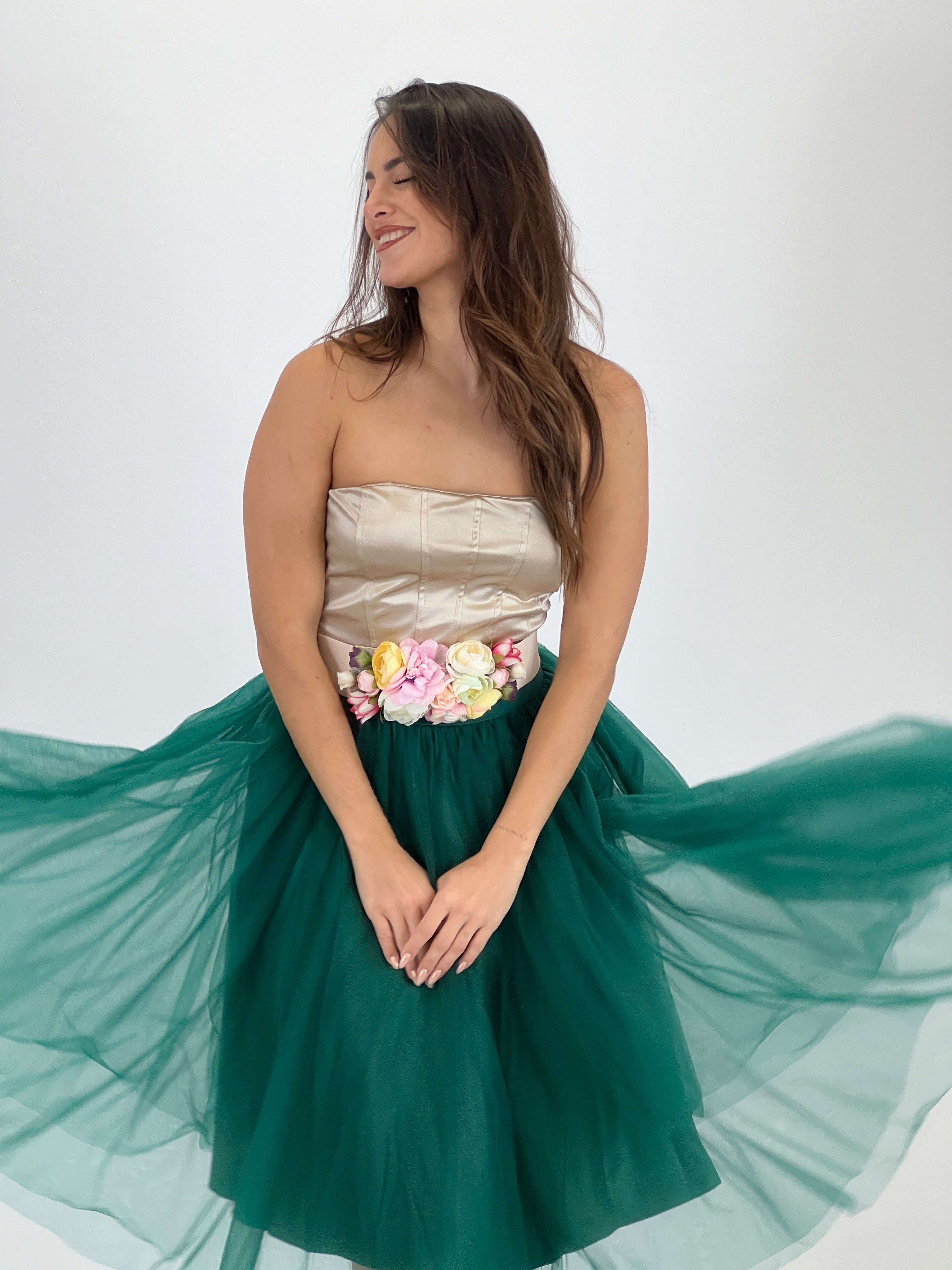 Satin corset crop top