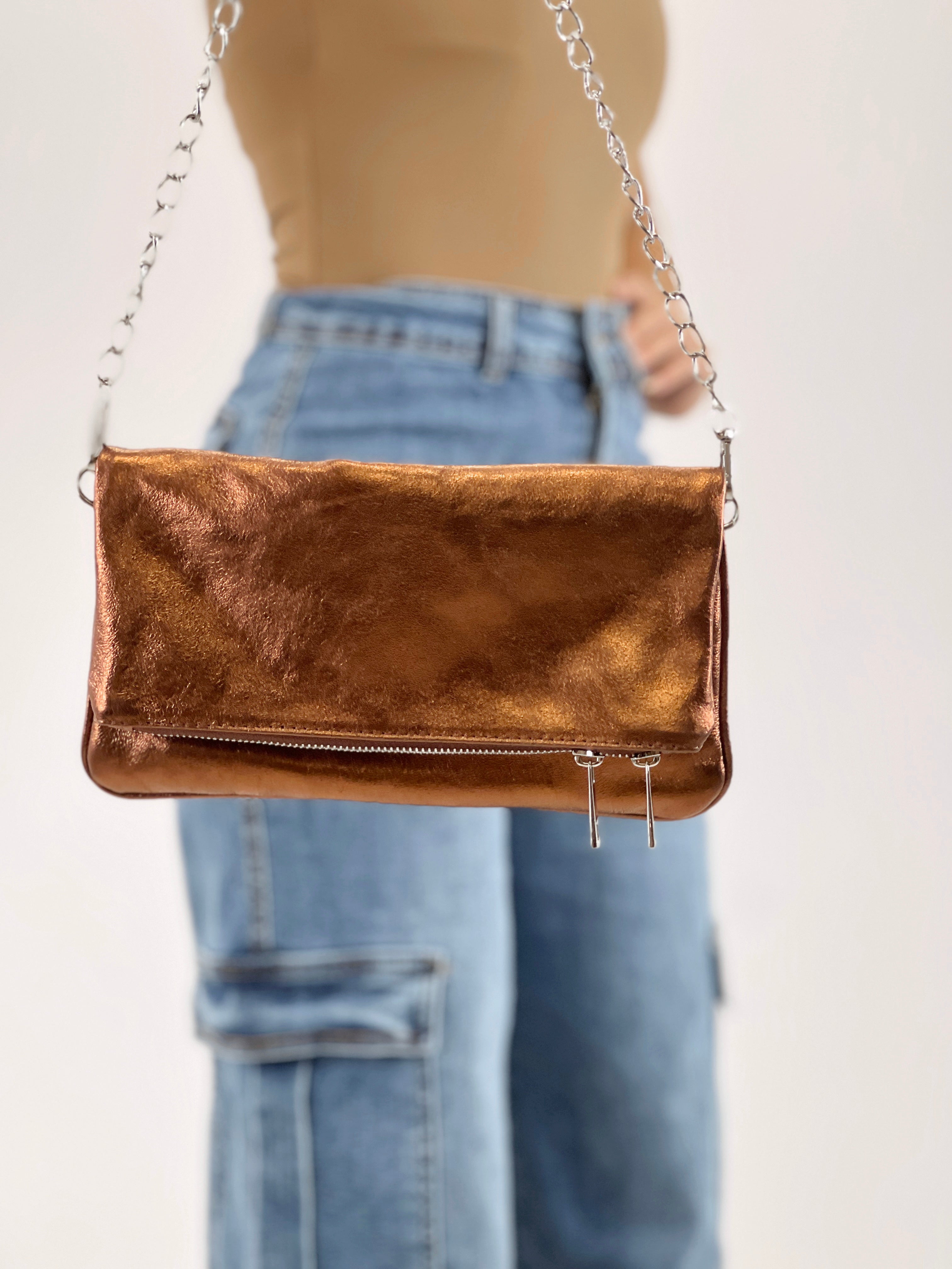 Bolso metalizado cadenas - Zebra&Maduixa®