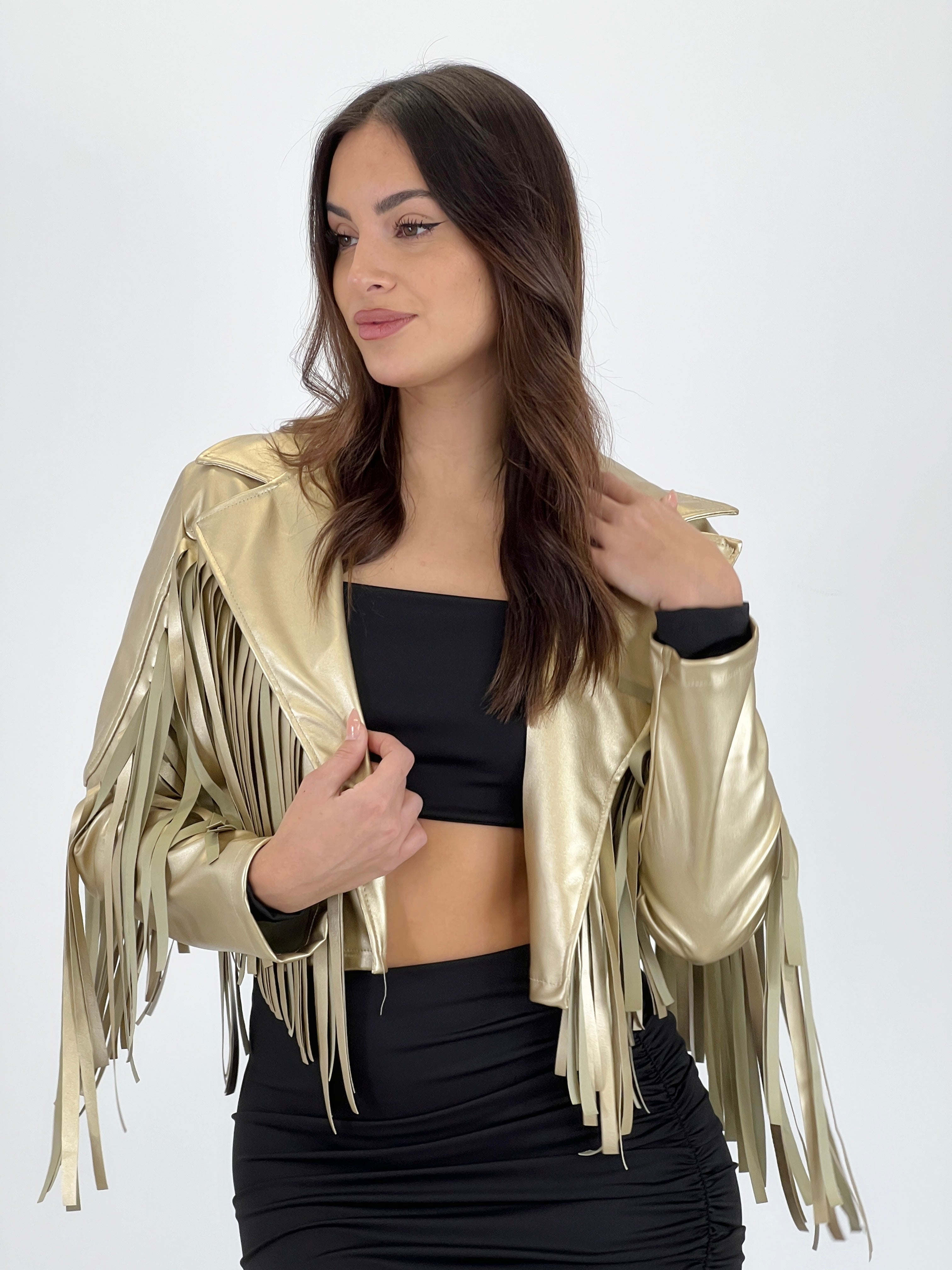 Chaqueta efecto piel con flecos - Zebra&Maduixa®