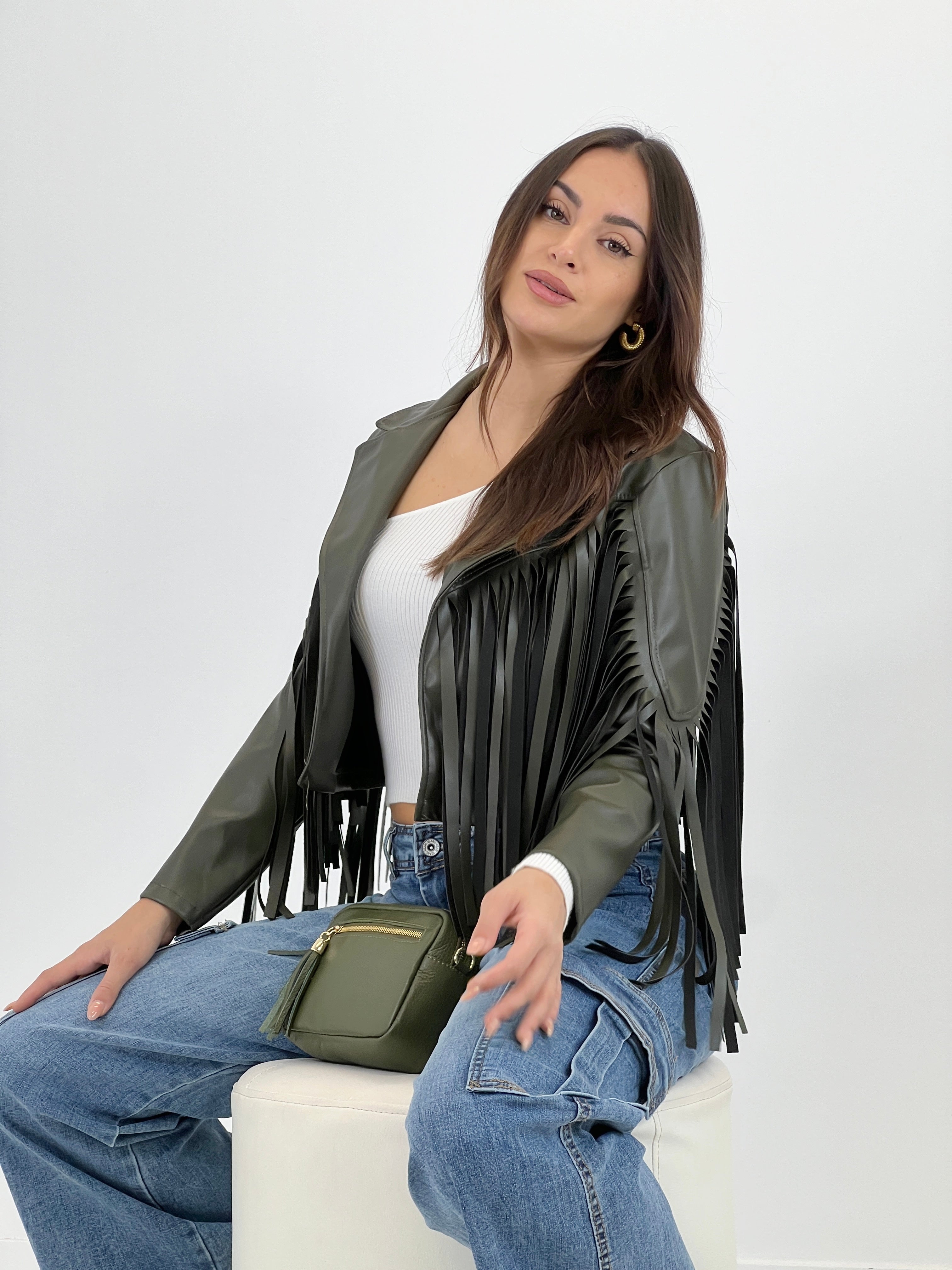 Chaqueta efecto piel con flecos - Zebra&Maduixa®