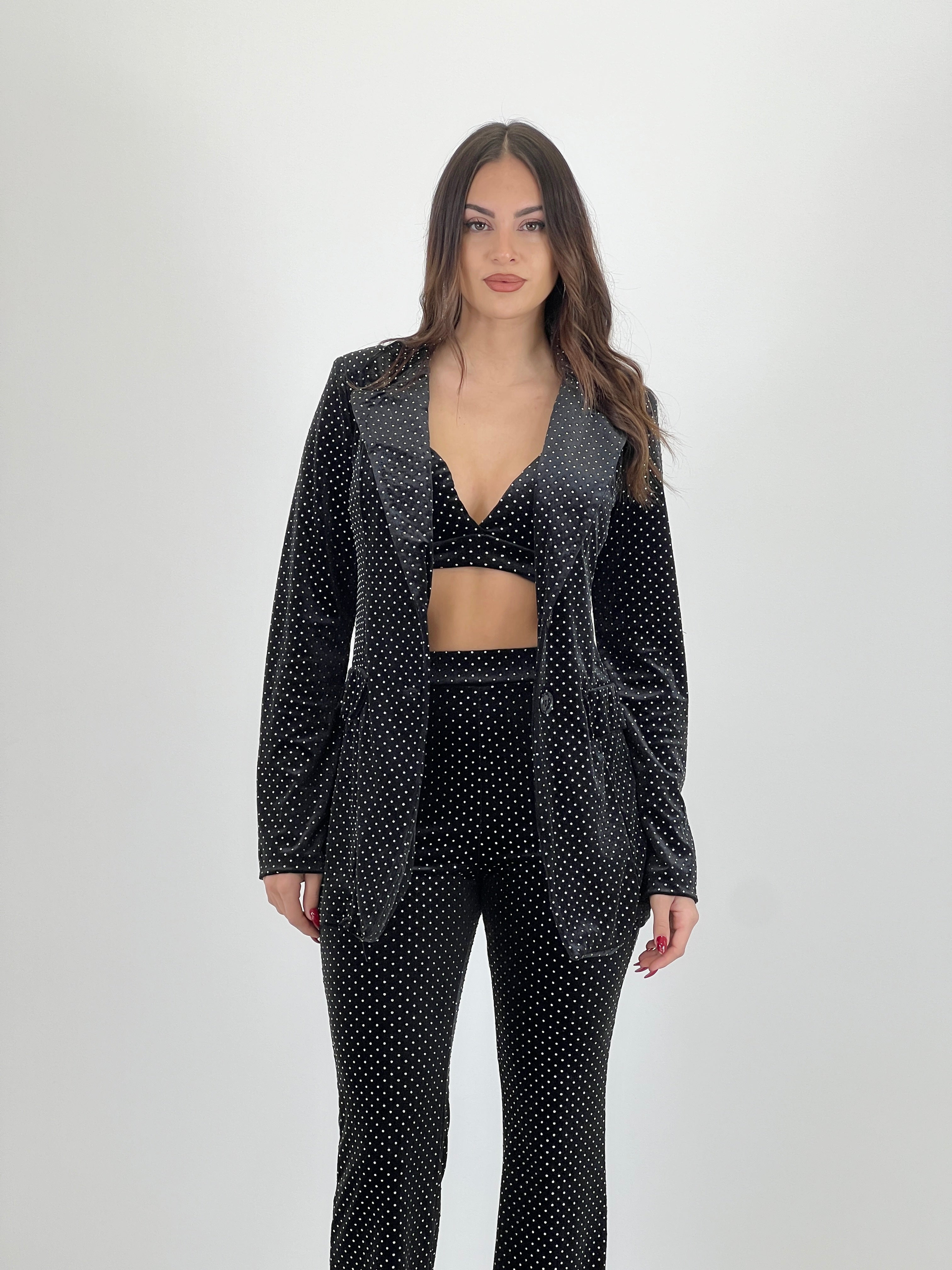 Croptop terciopelo brillos - Zebra&Maduixa®