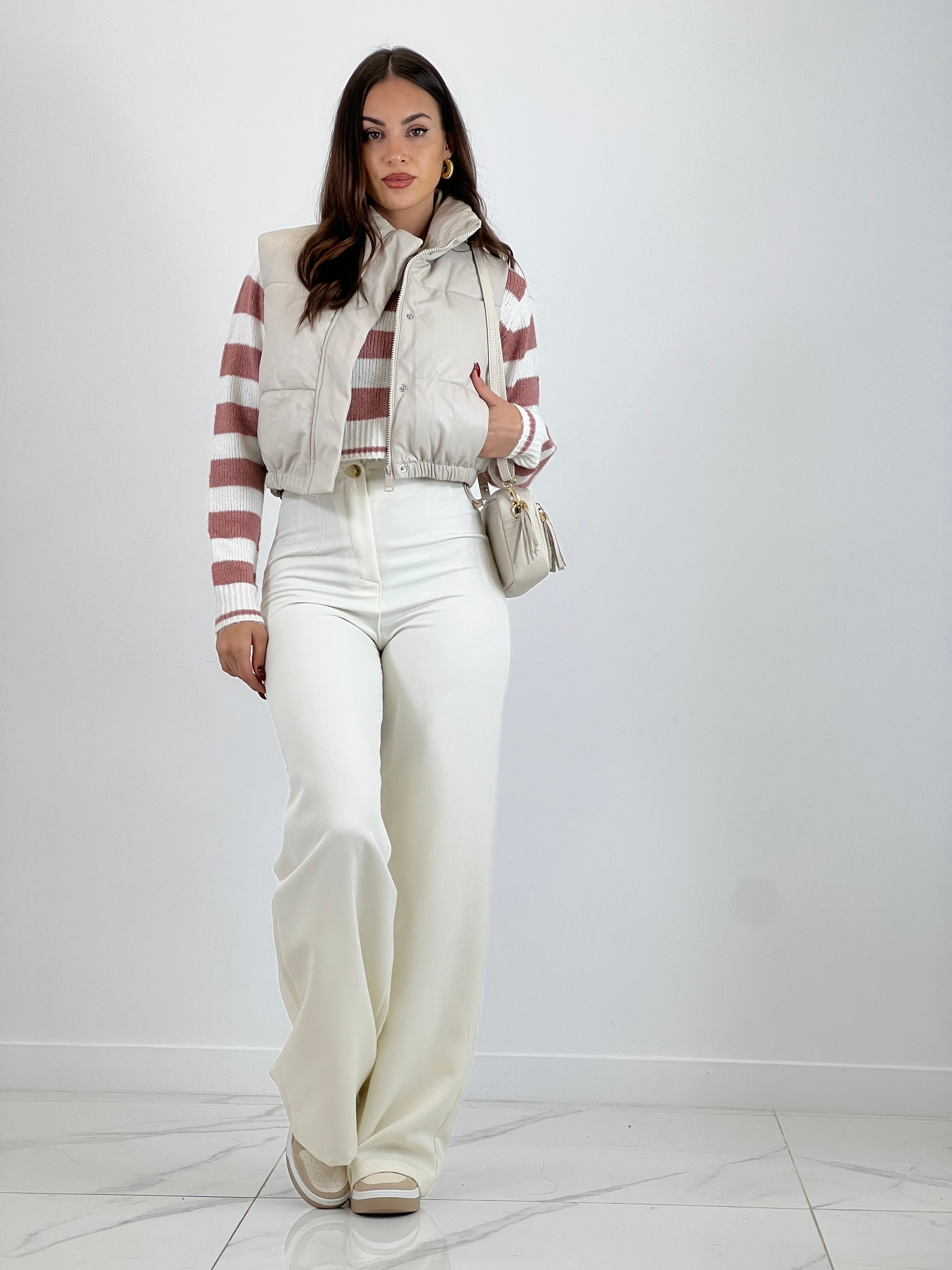 Chaleco acolchado efecto piel