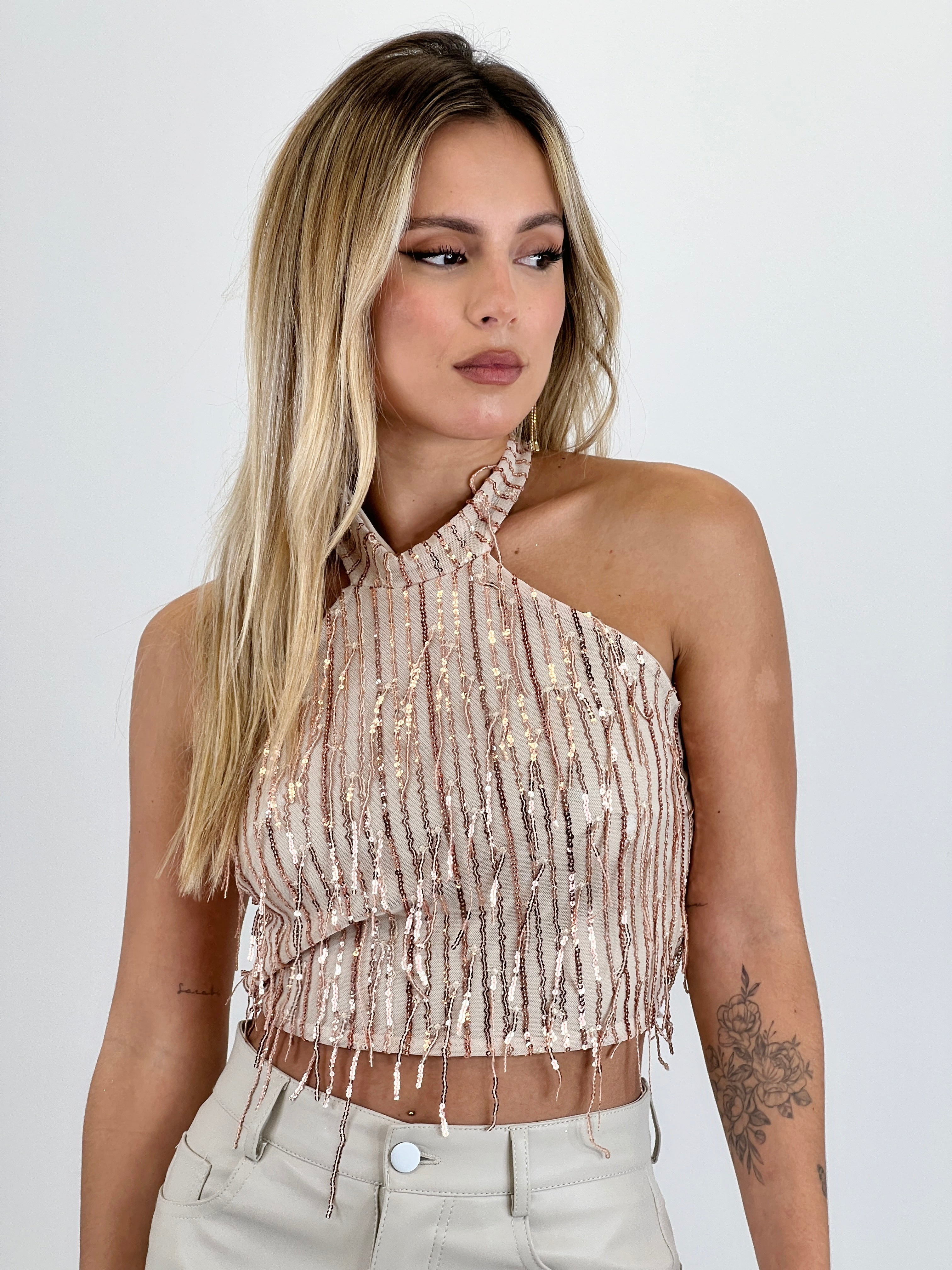 Top halter lentejuelas - Zebra&Maduixa®