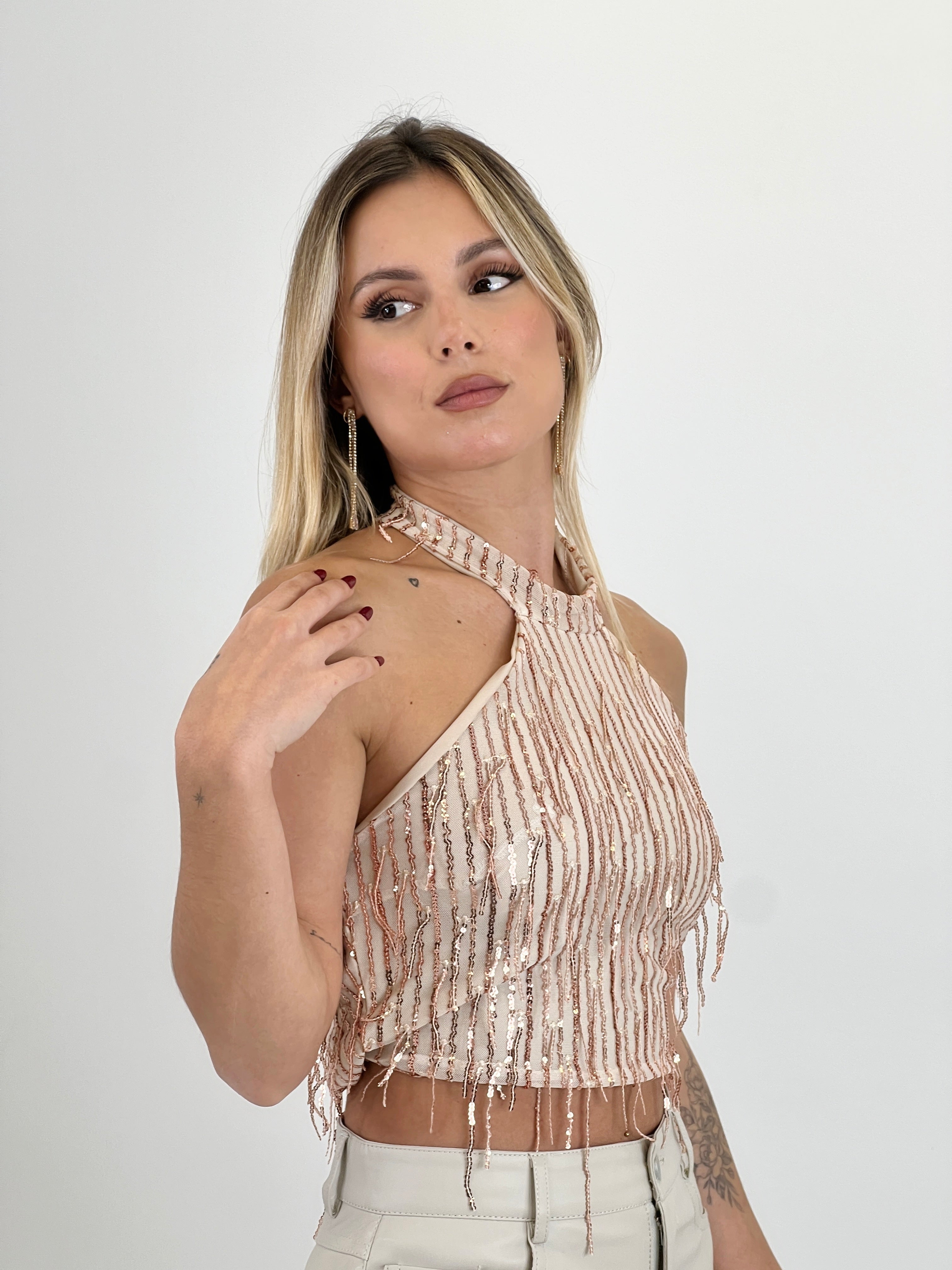 Top halter lentejuelas - Zebra&Maduixa®
