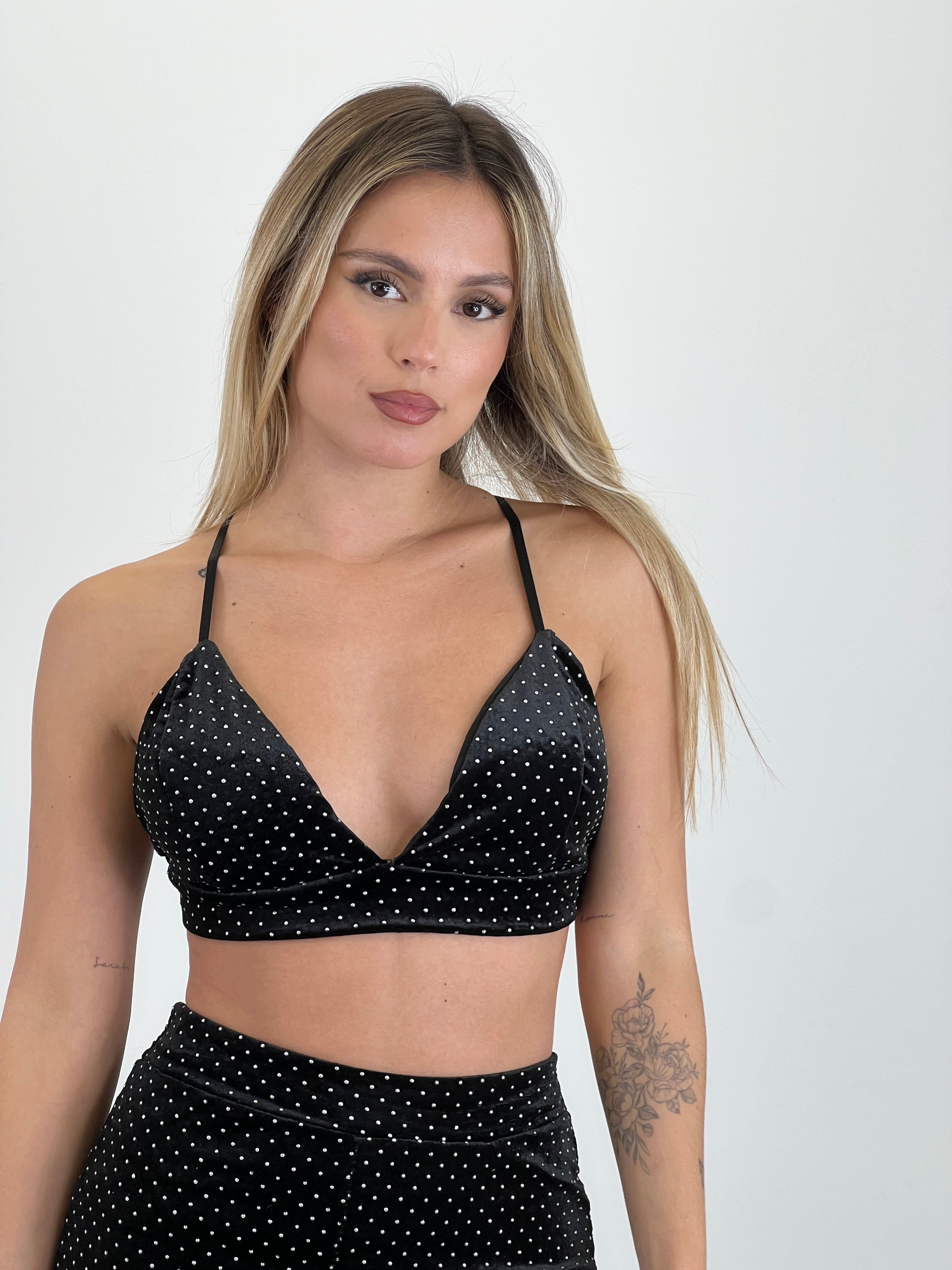 Croptop terciopelo brillos - Zebra&Maduixa®