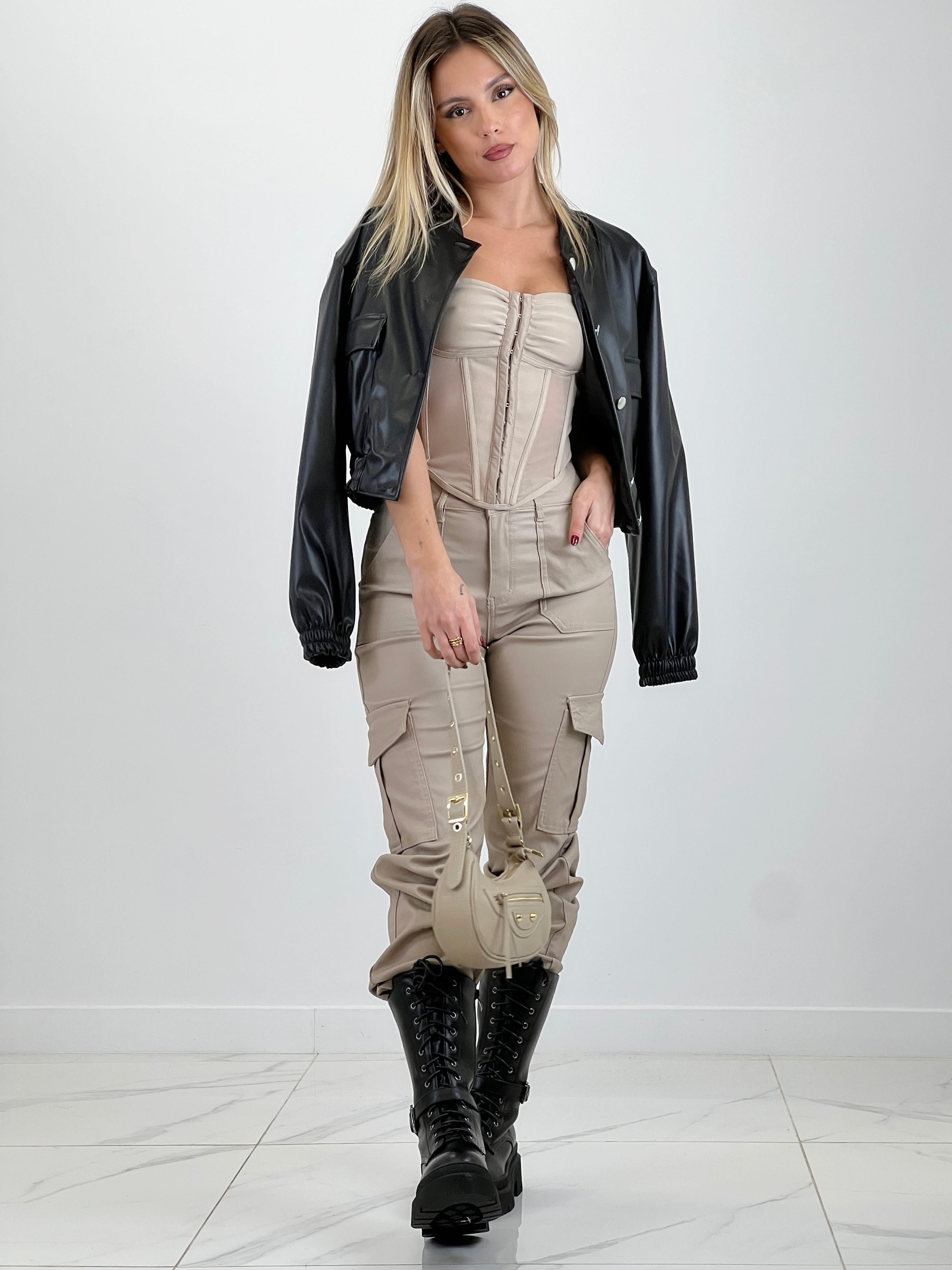 Transparency strap corset