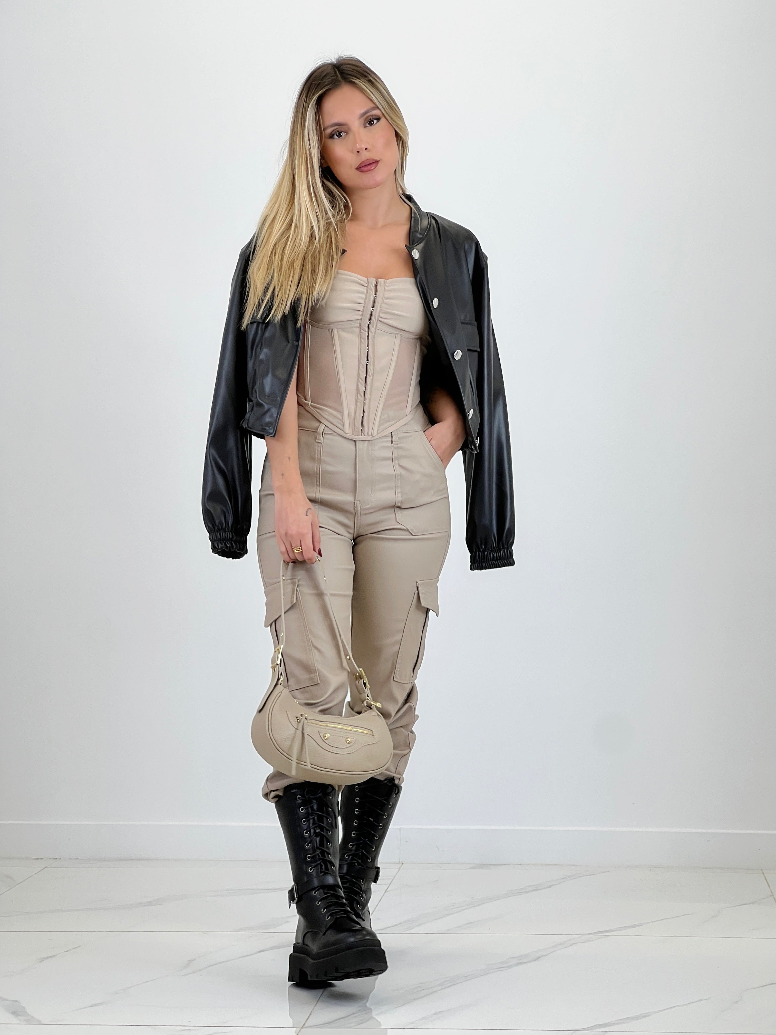 Transparency strap corset