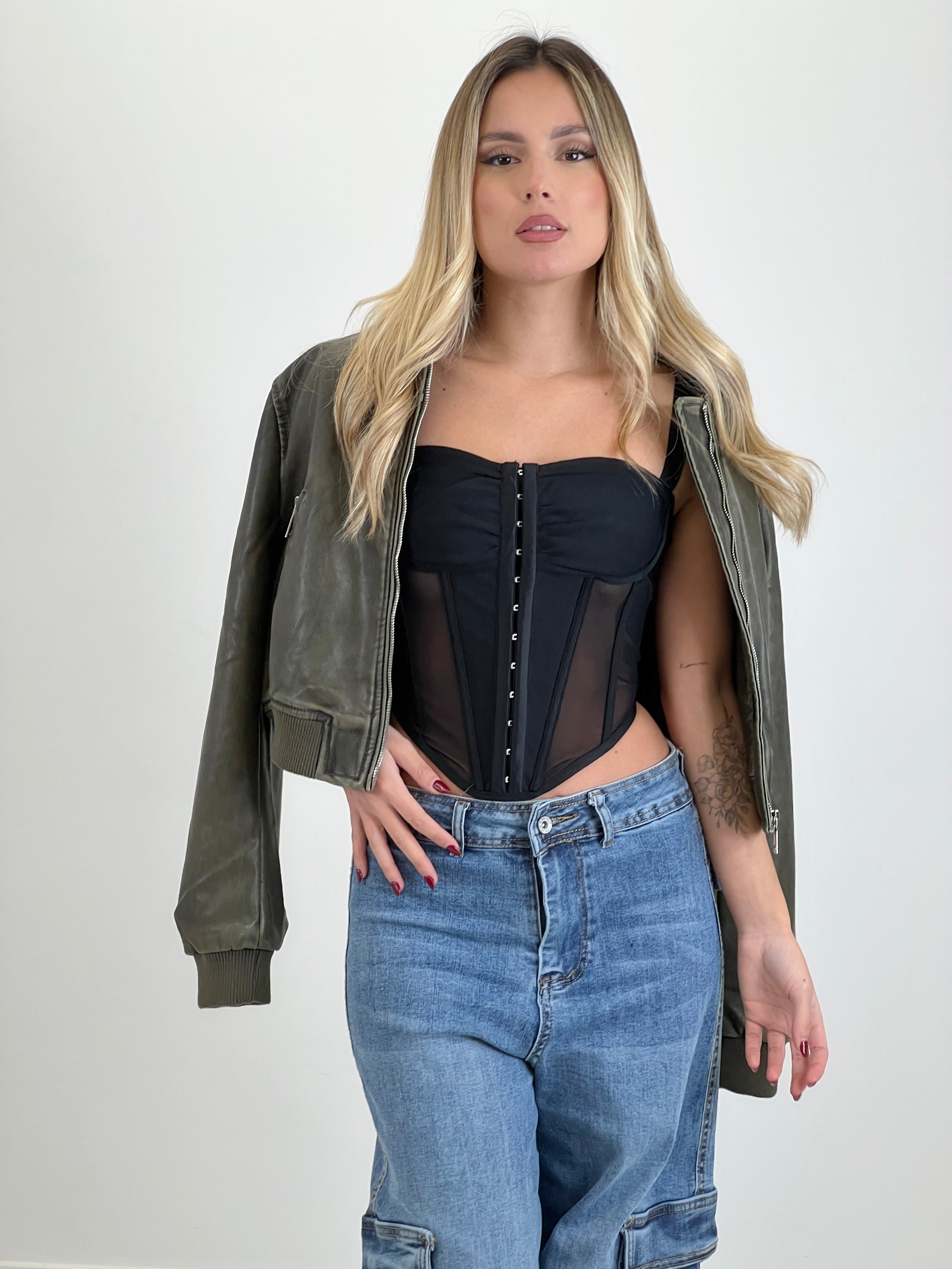 Transparency strap corset