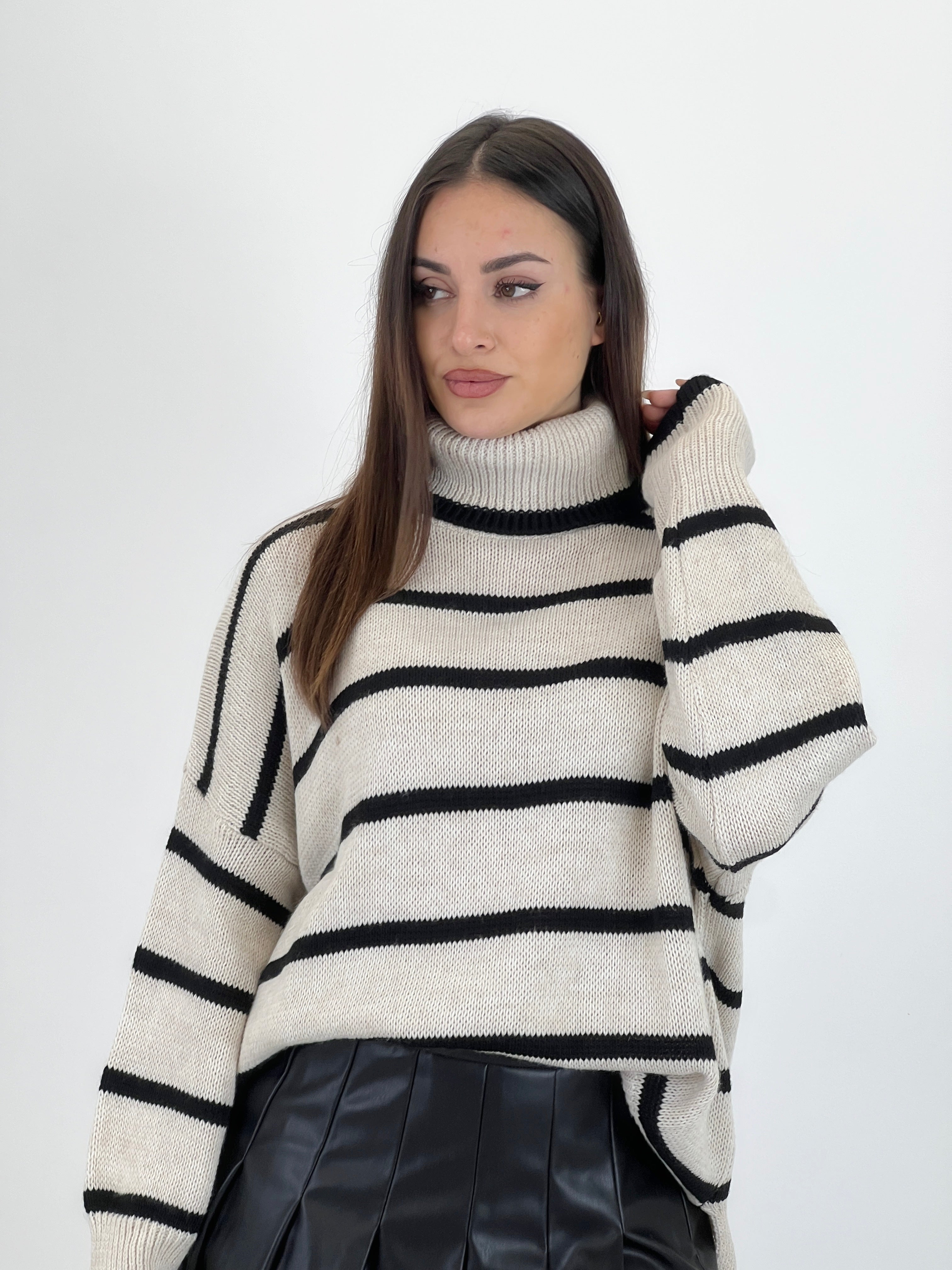 Jersey básico rayas cuello subido - Zebra&Maduixa®