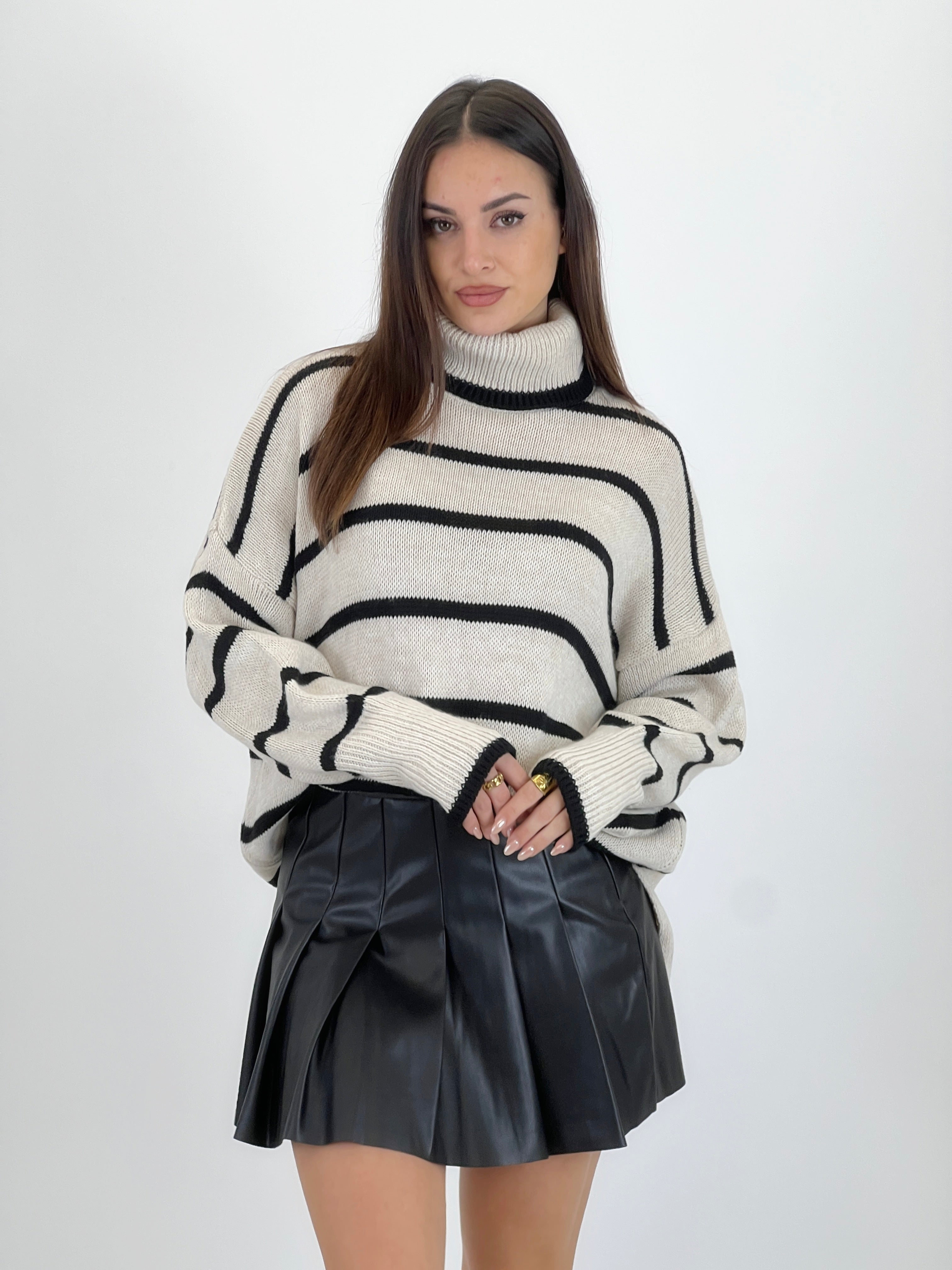 Jersey básico rayas cuello subido - Zebra&Maduixa®