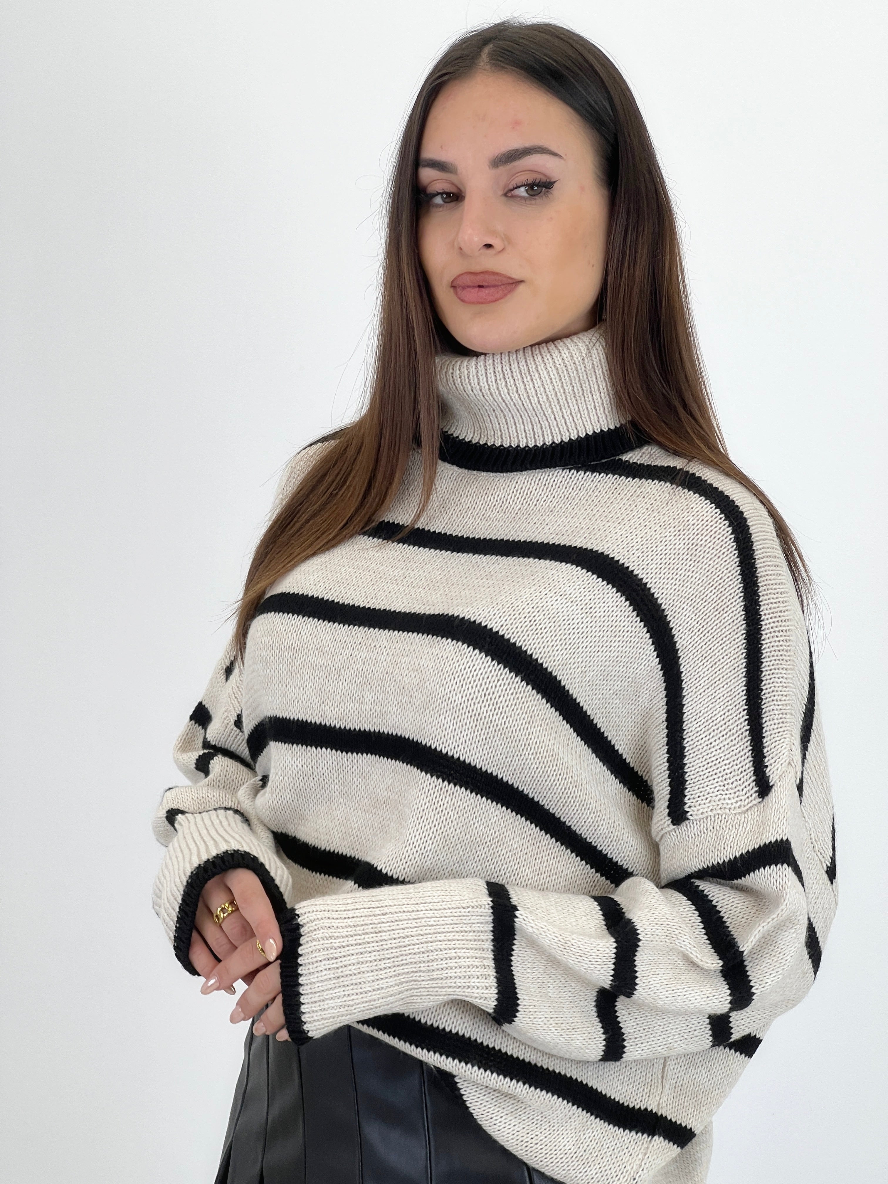 Jersey básico rayas cuello subido - Zebra&Maduixa®