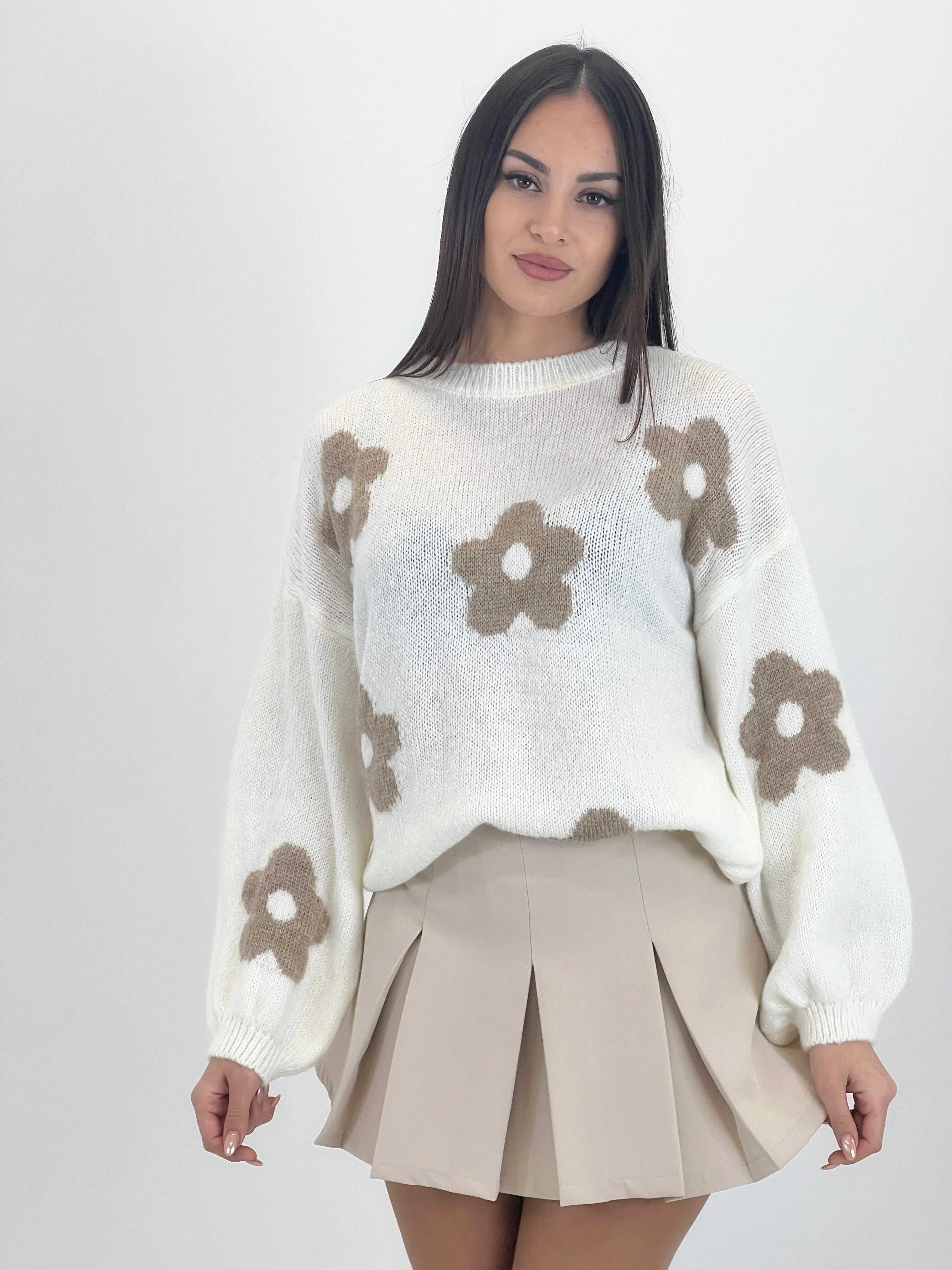 Embroidered flower sweater
