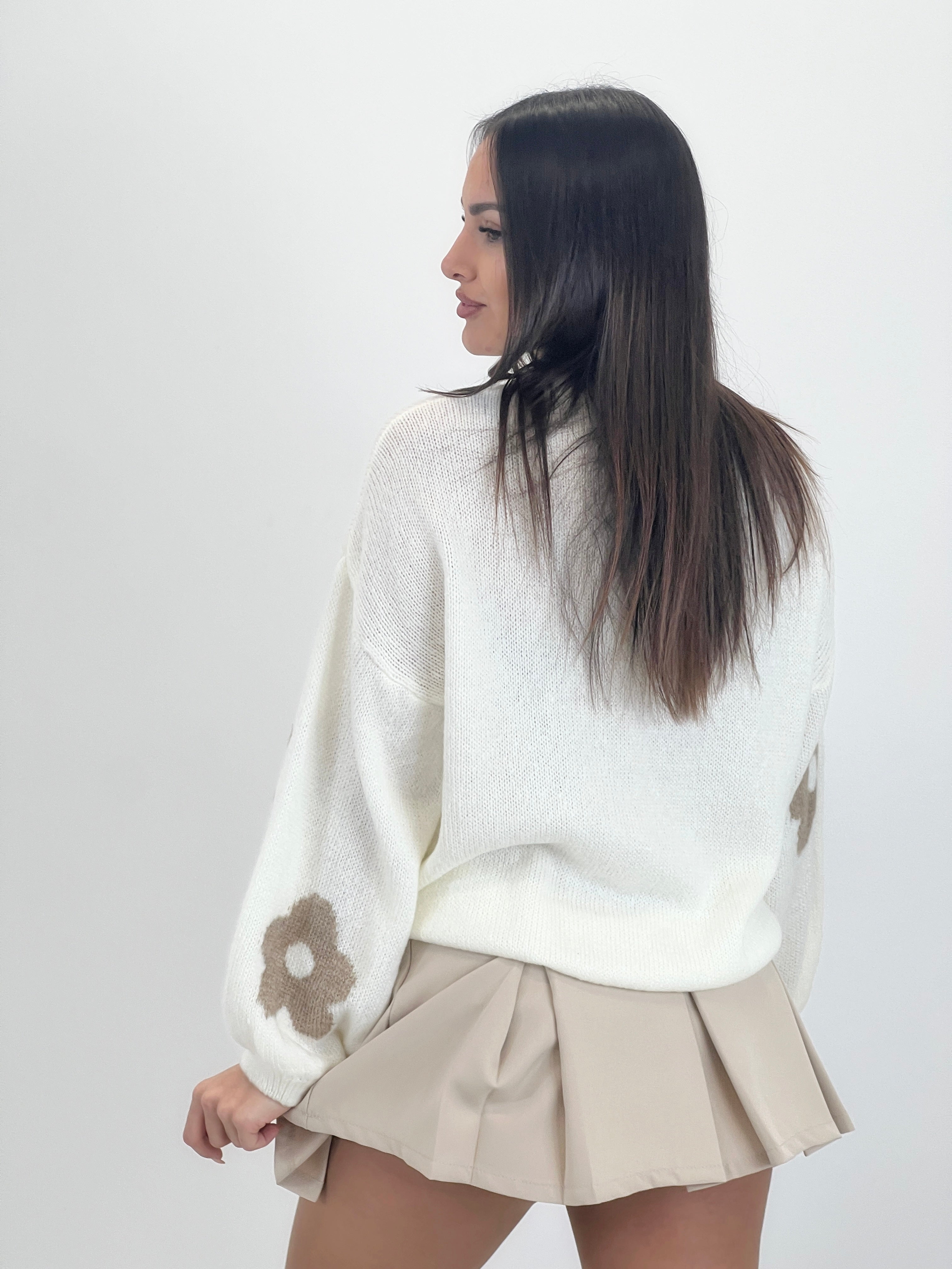 Embroidered flower sweater