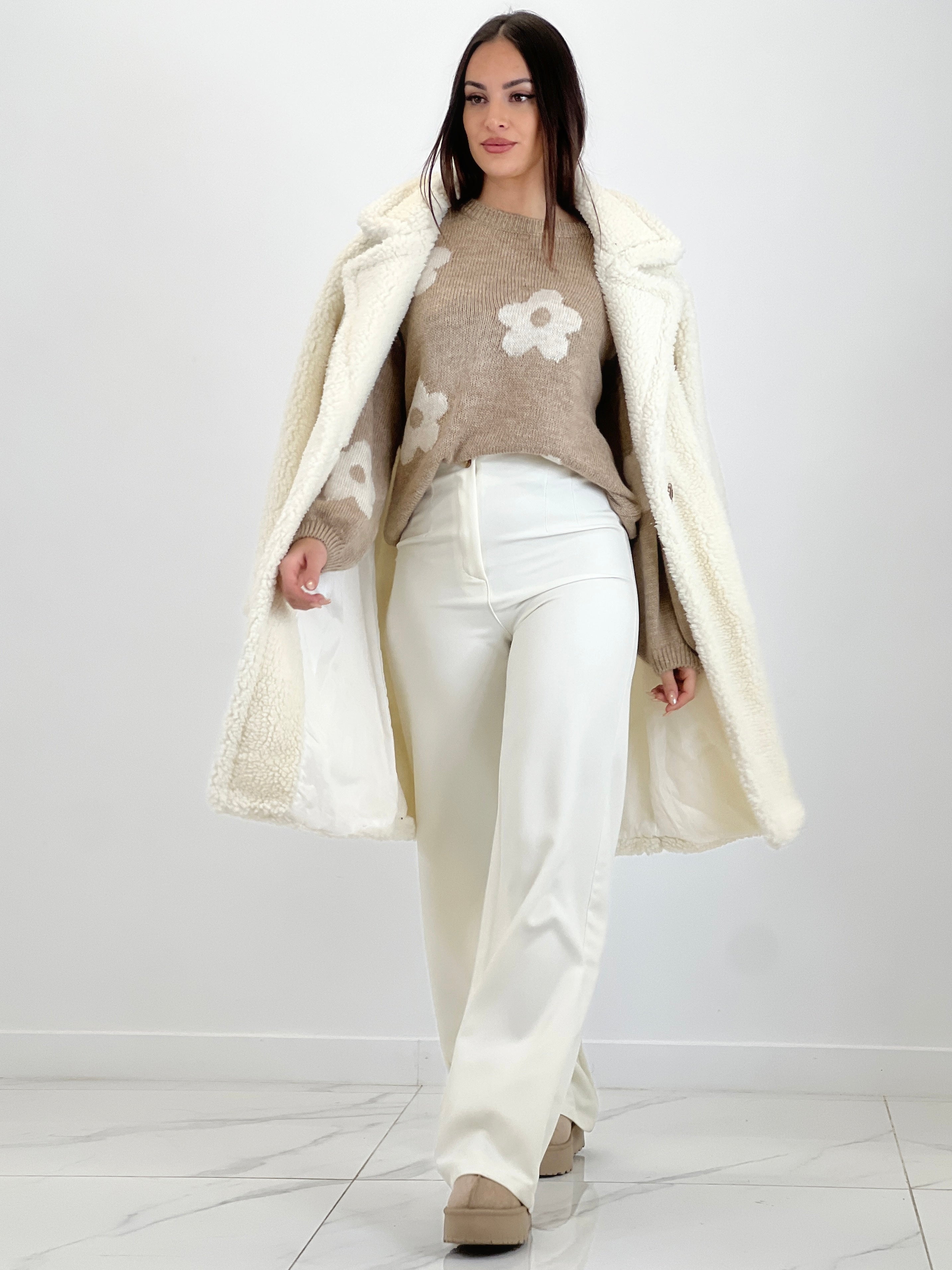 Embroidered flower sweater