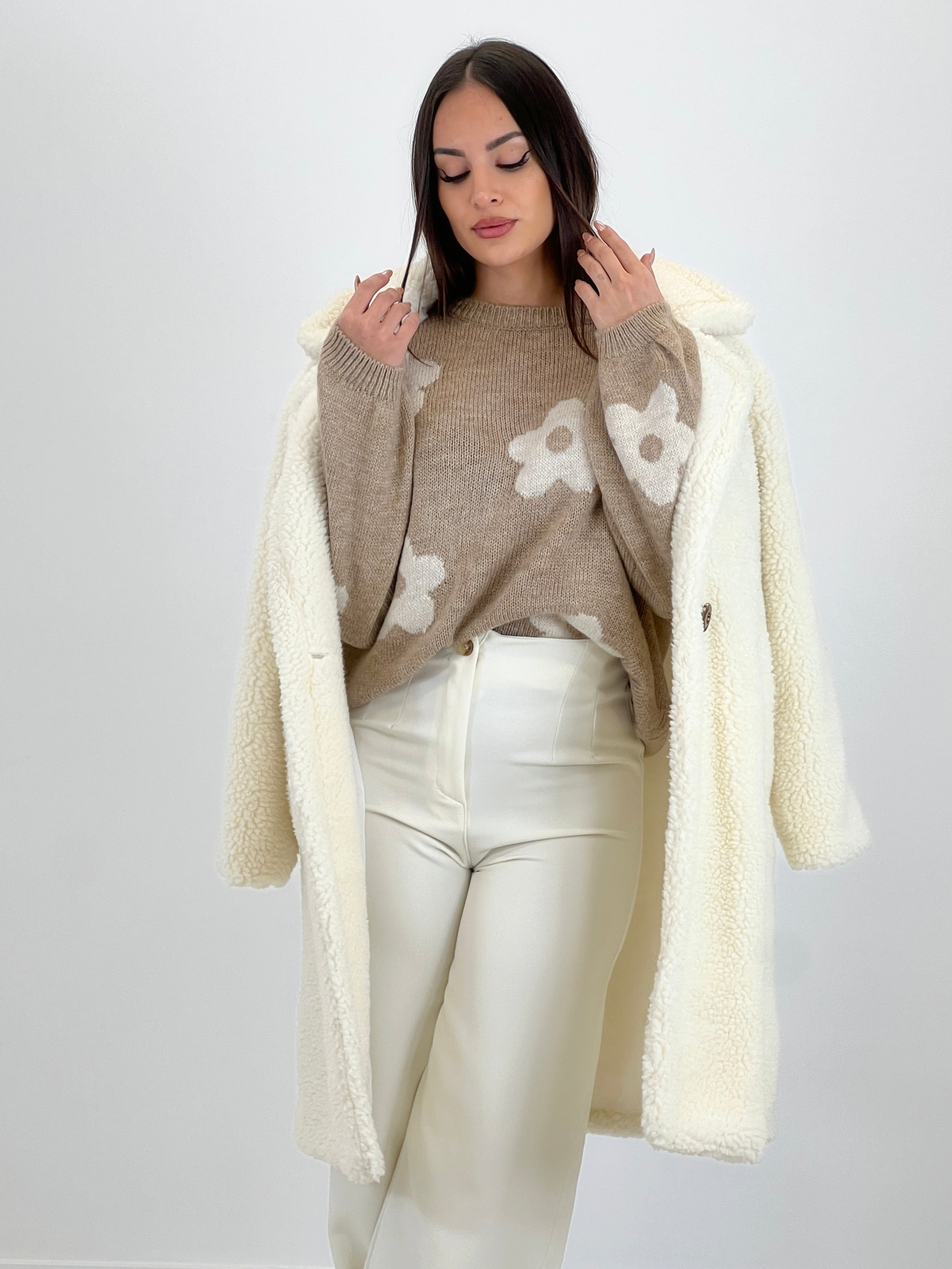 Embroidered flower sweater