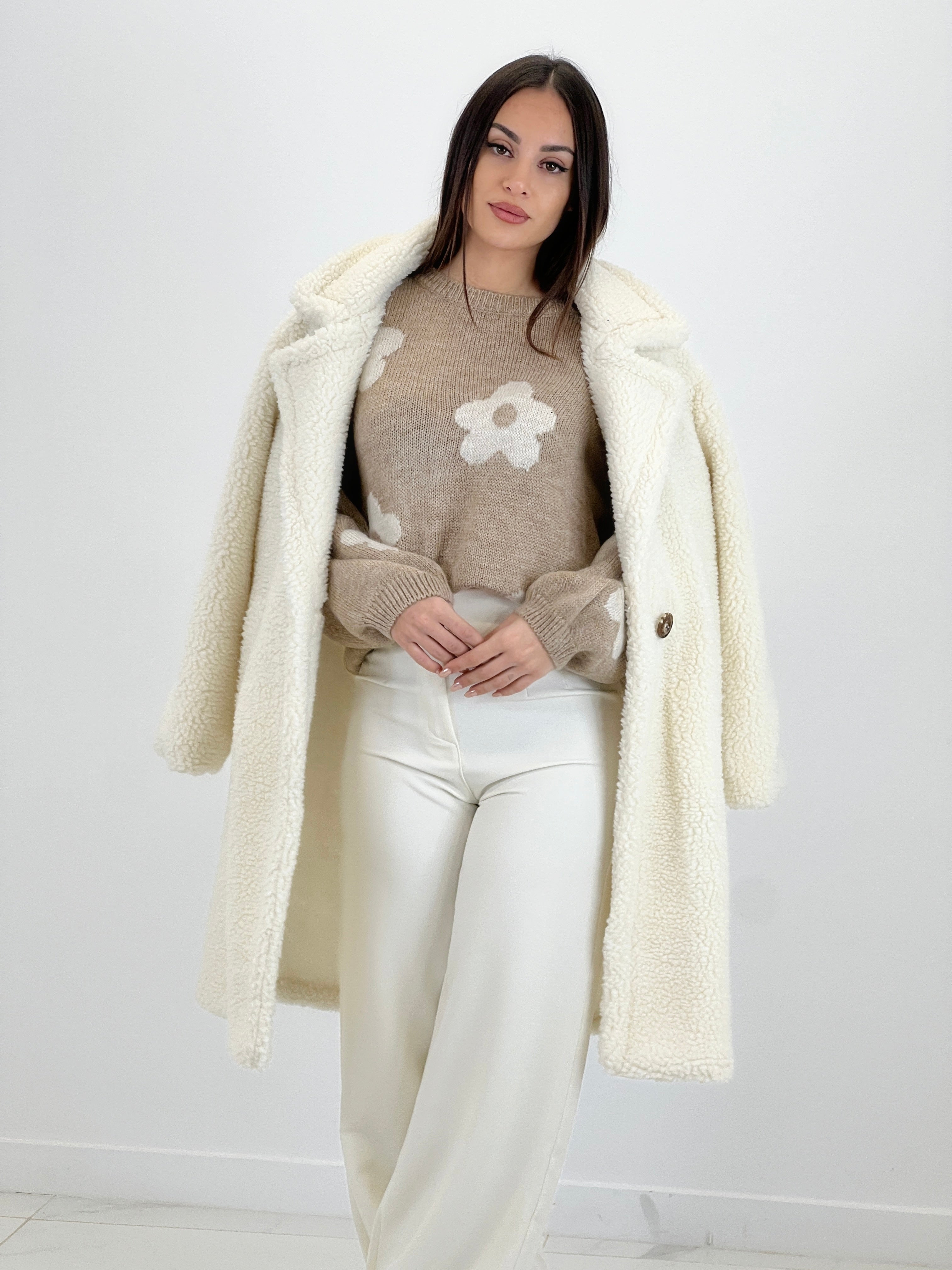 Embroidered flower sweater