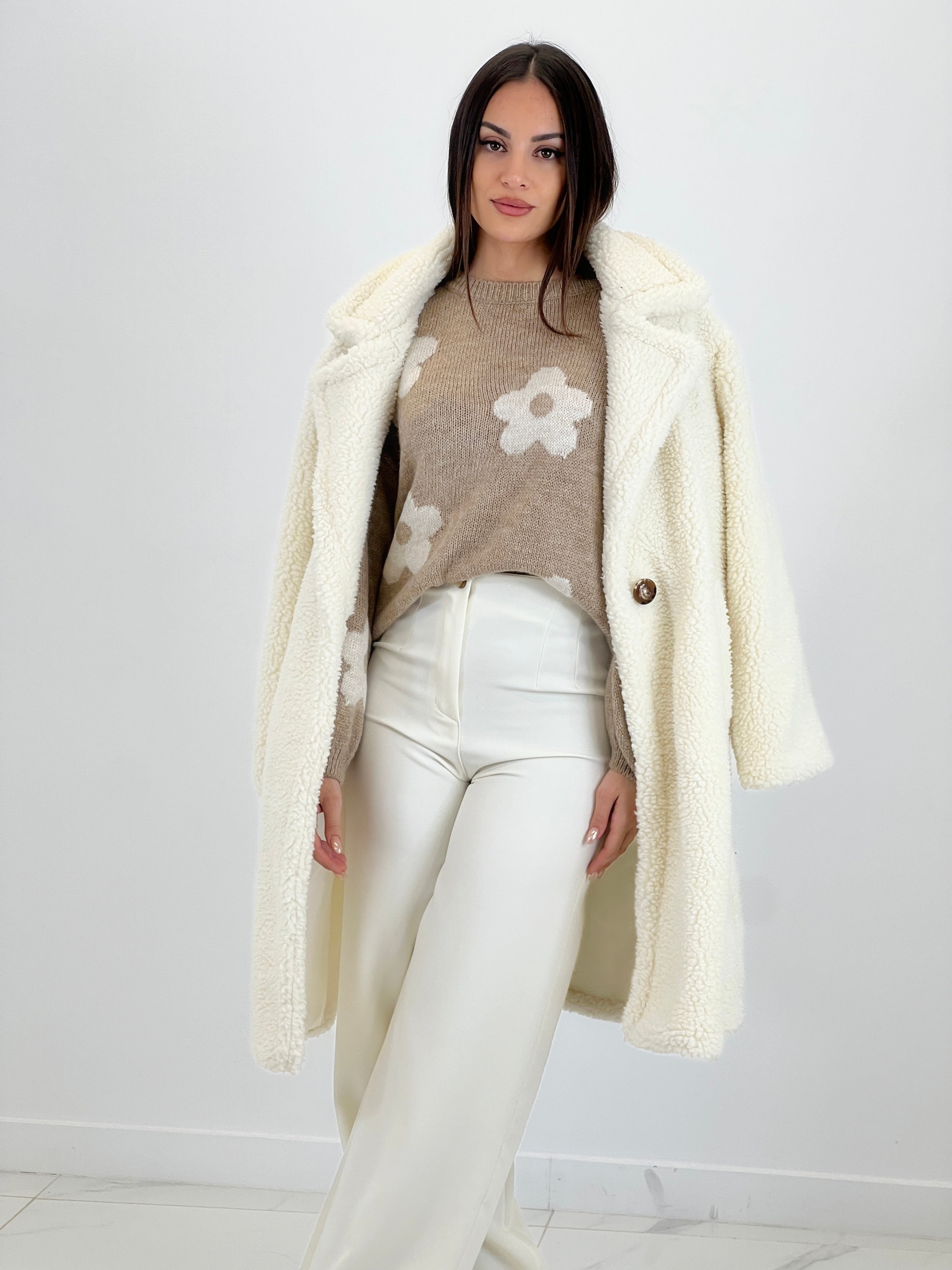 Embroidered flower sweater