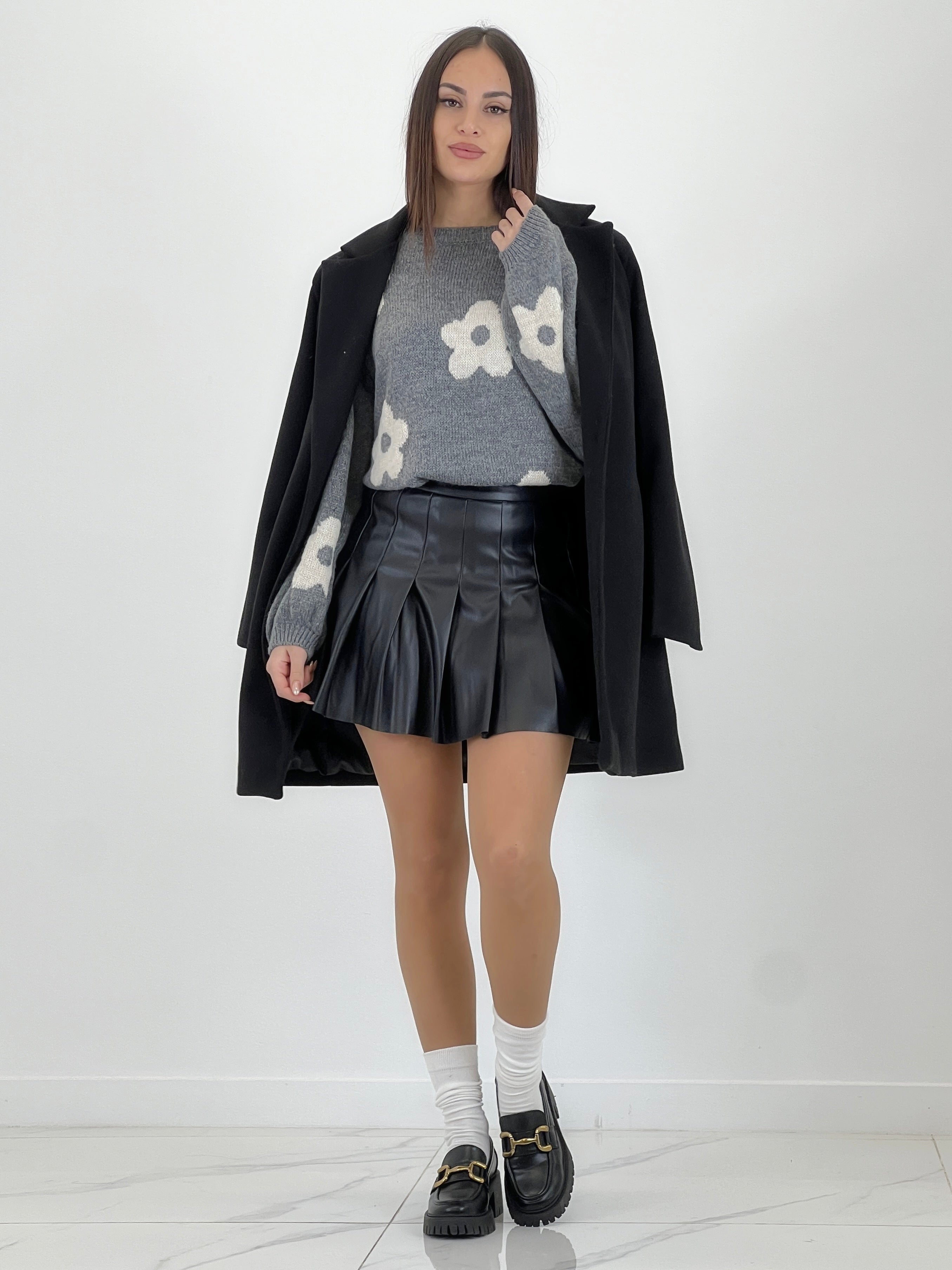 Embroidered flower sweater