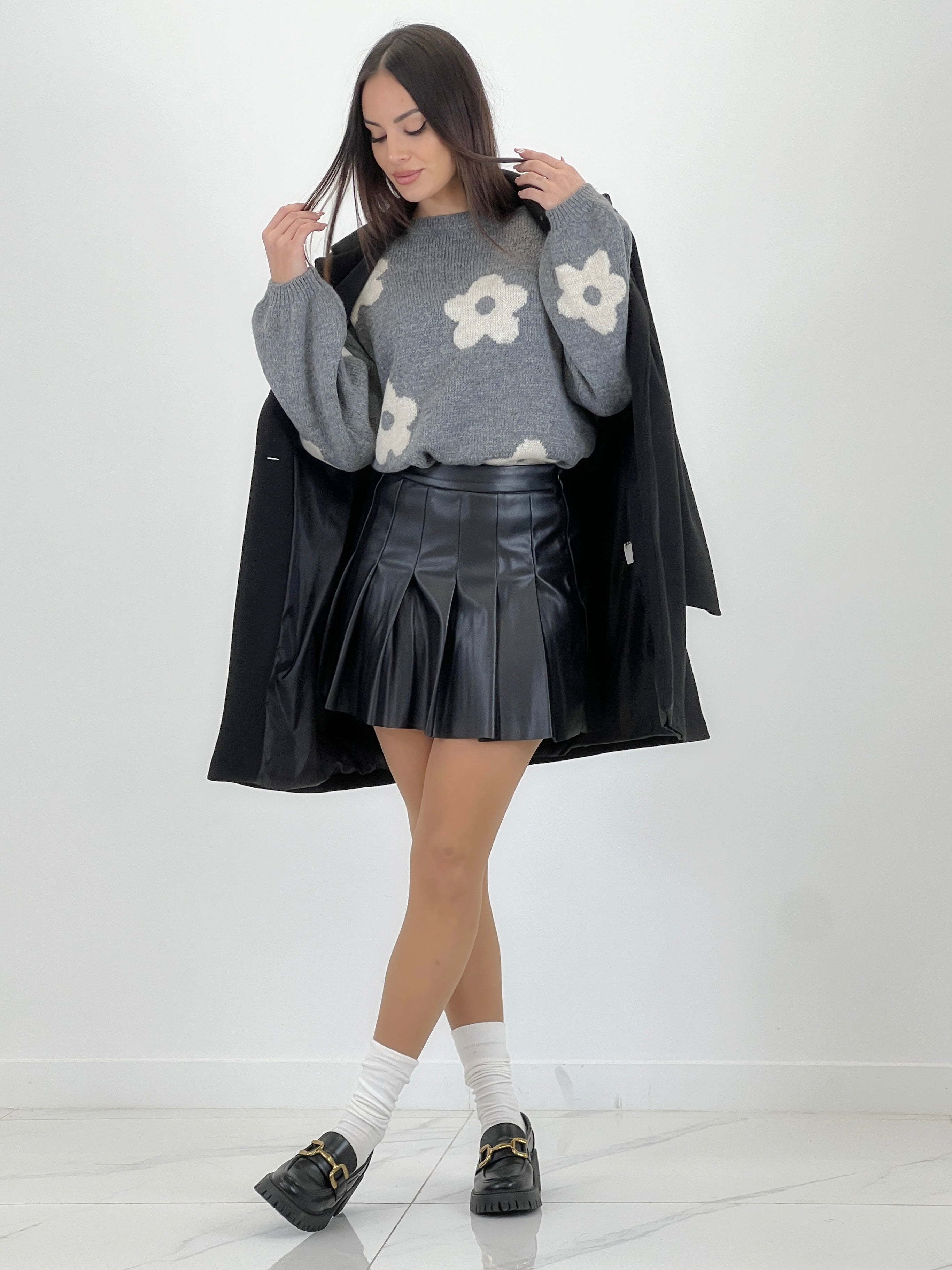 Embroidered flower sweater