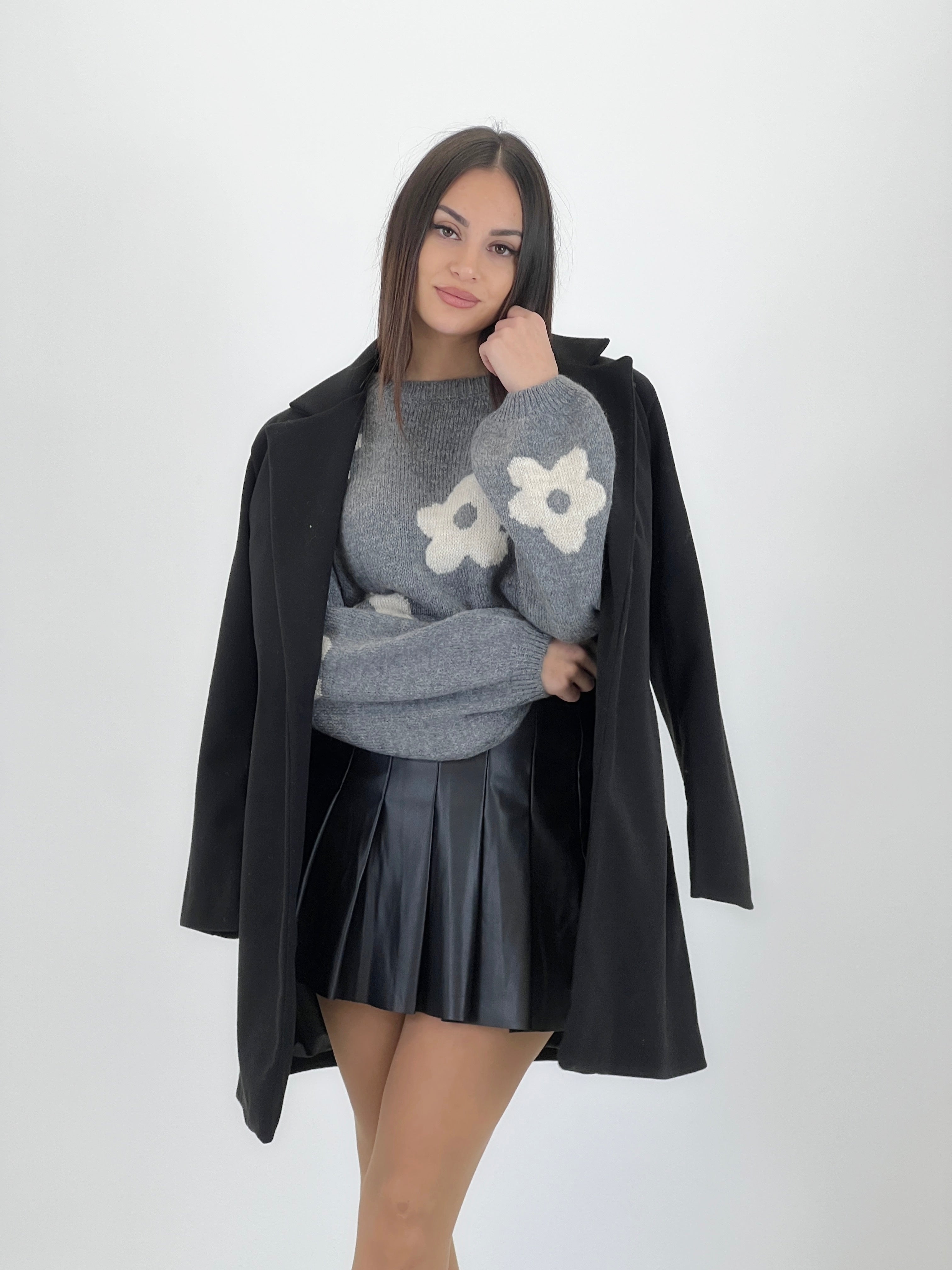 Embroidered flower sweater