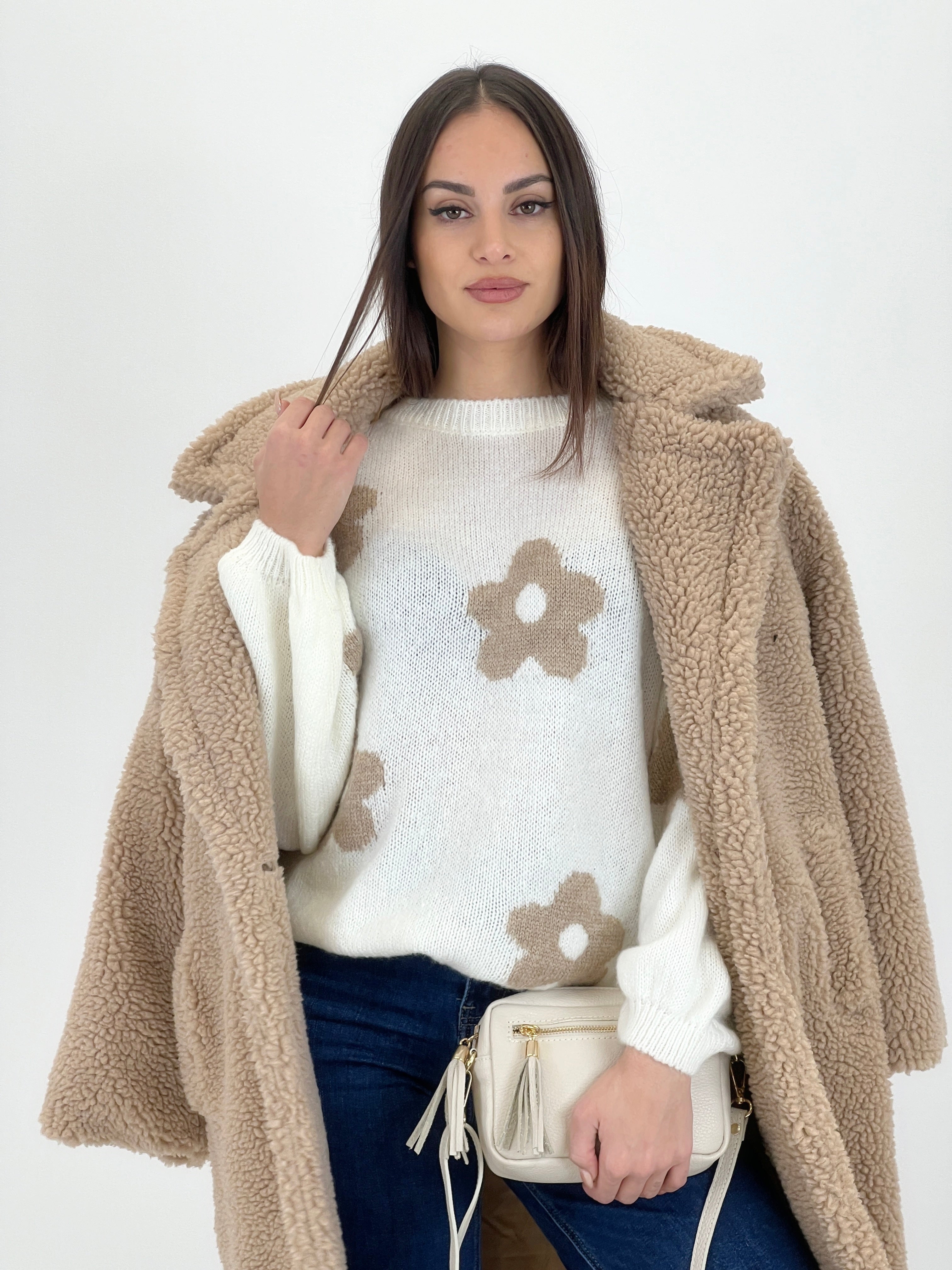 Embroidered flower sweater