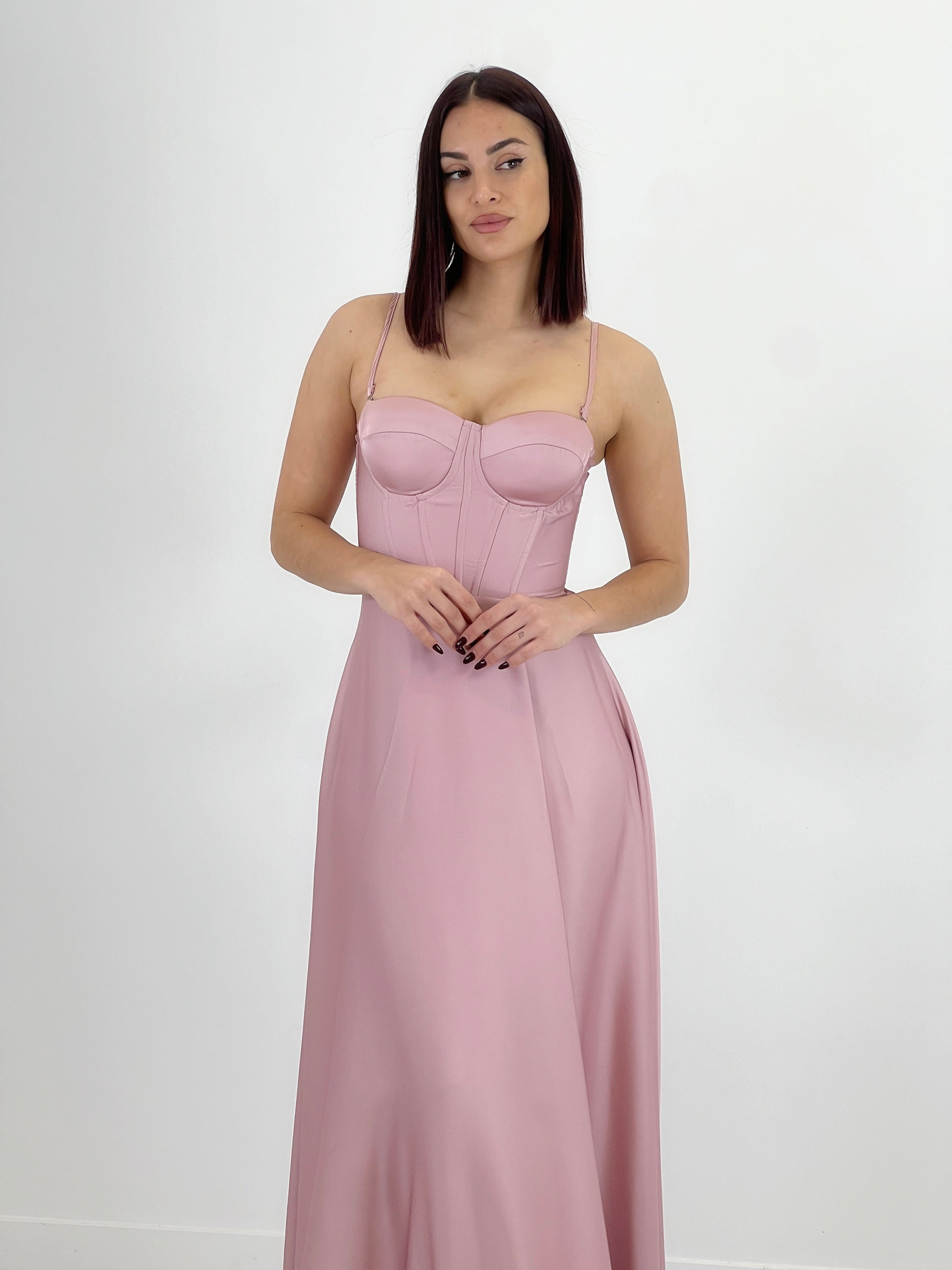 Vestido corsé raso Sarah