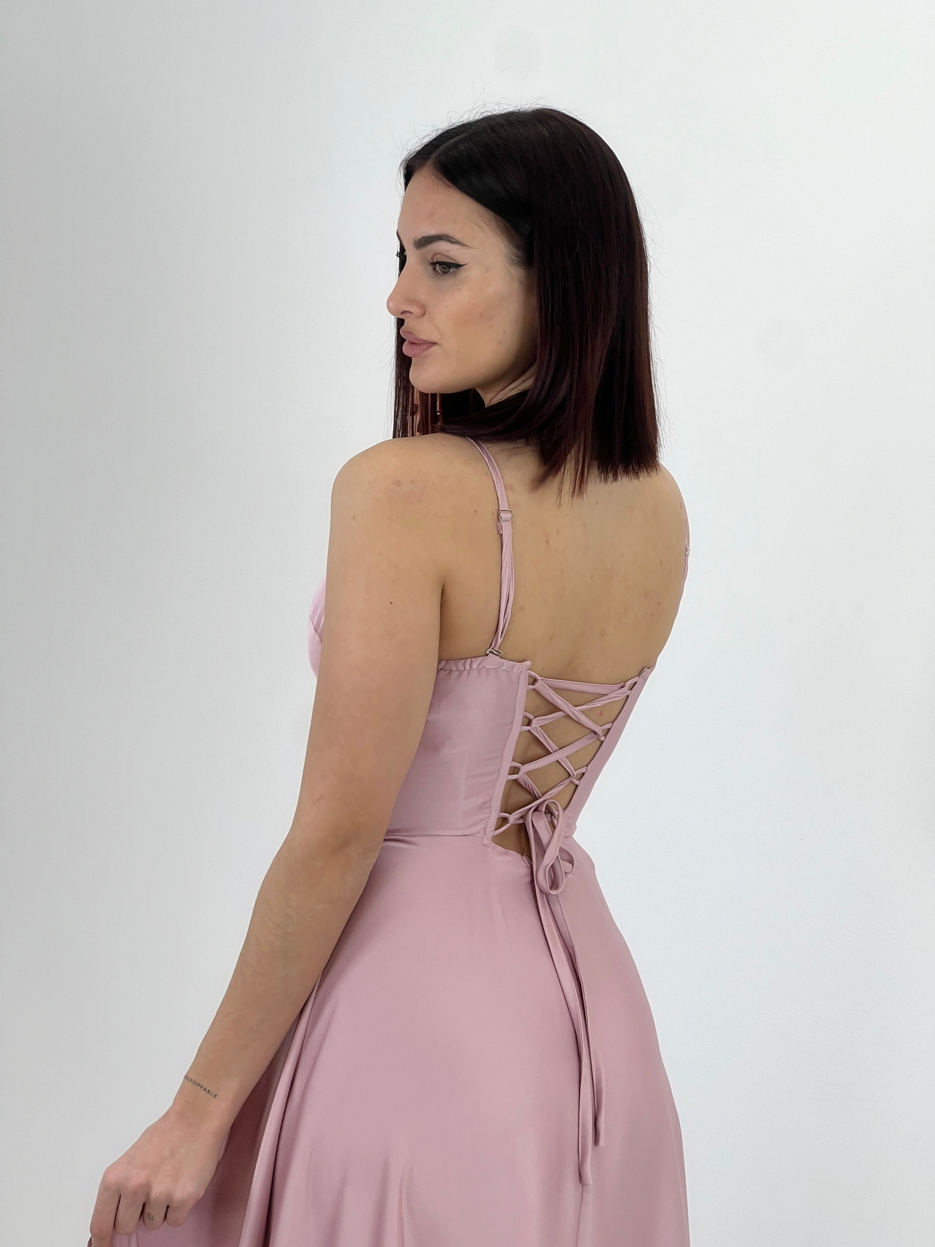 Vestido corsé raso Sarah