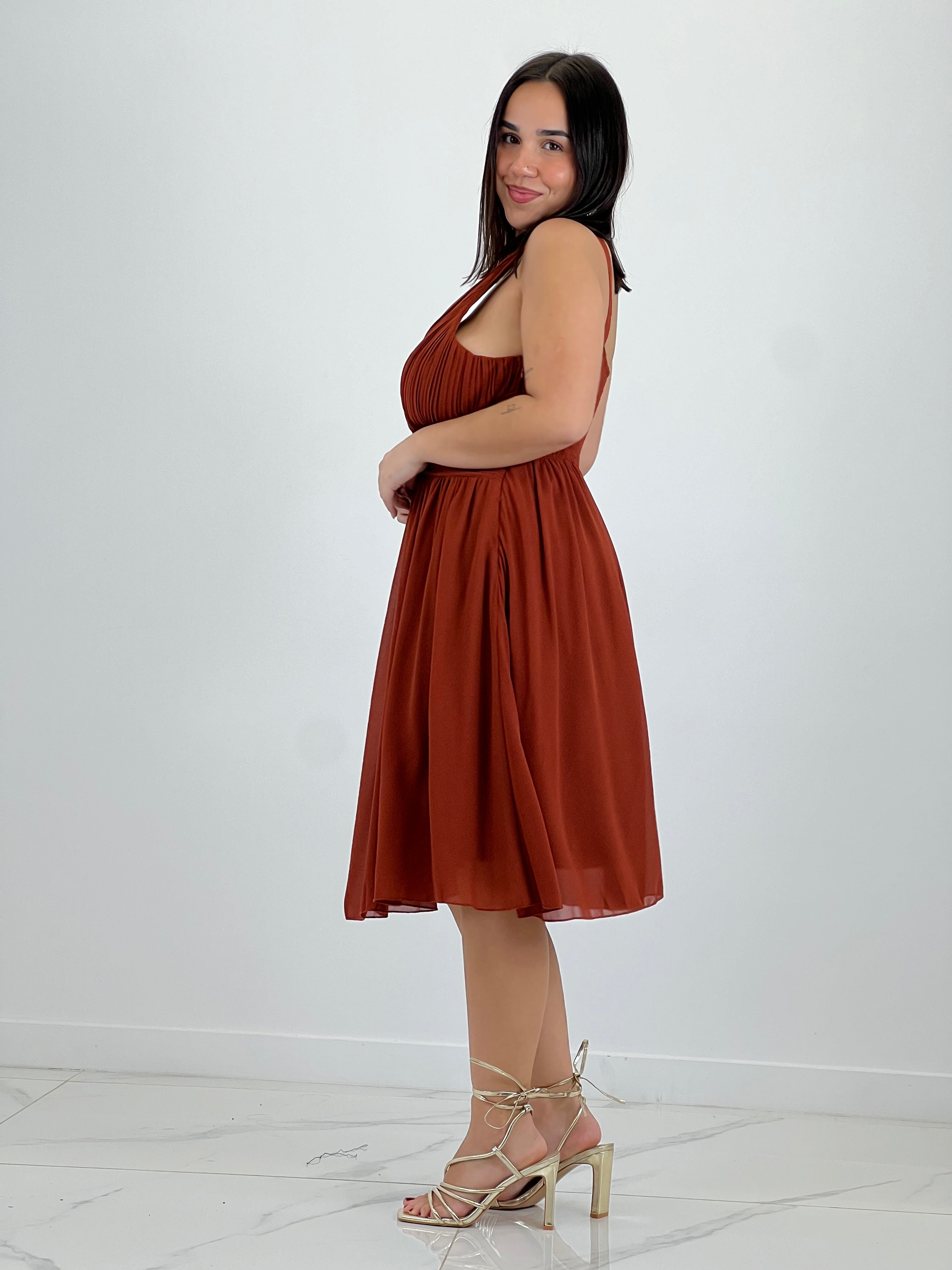 Vestit Elvia drapejat curt