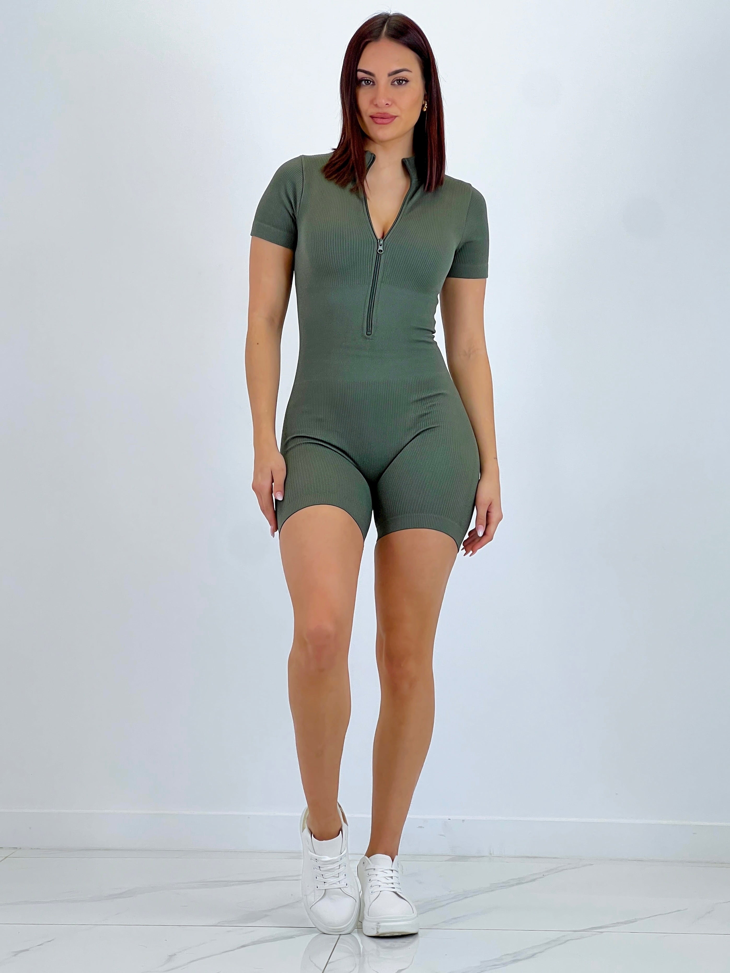 Adjustable reducing short jumpsuit