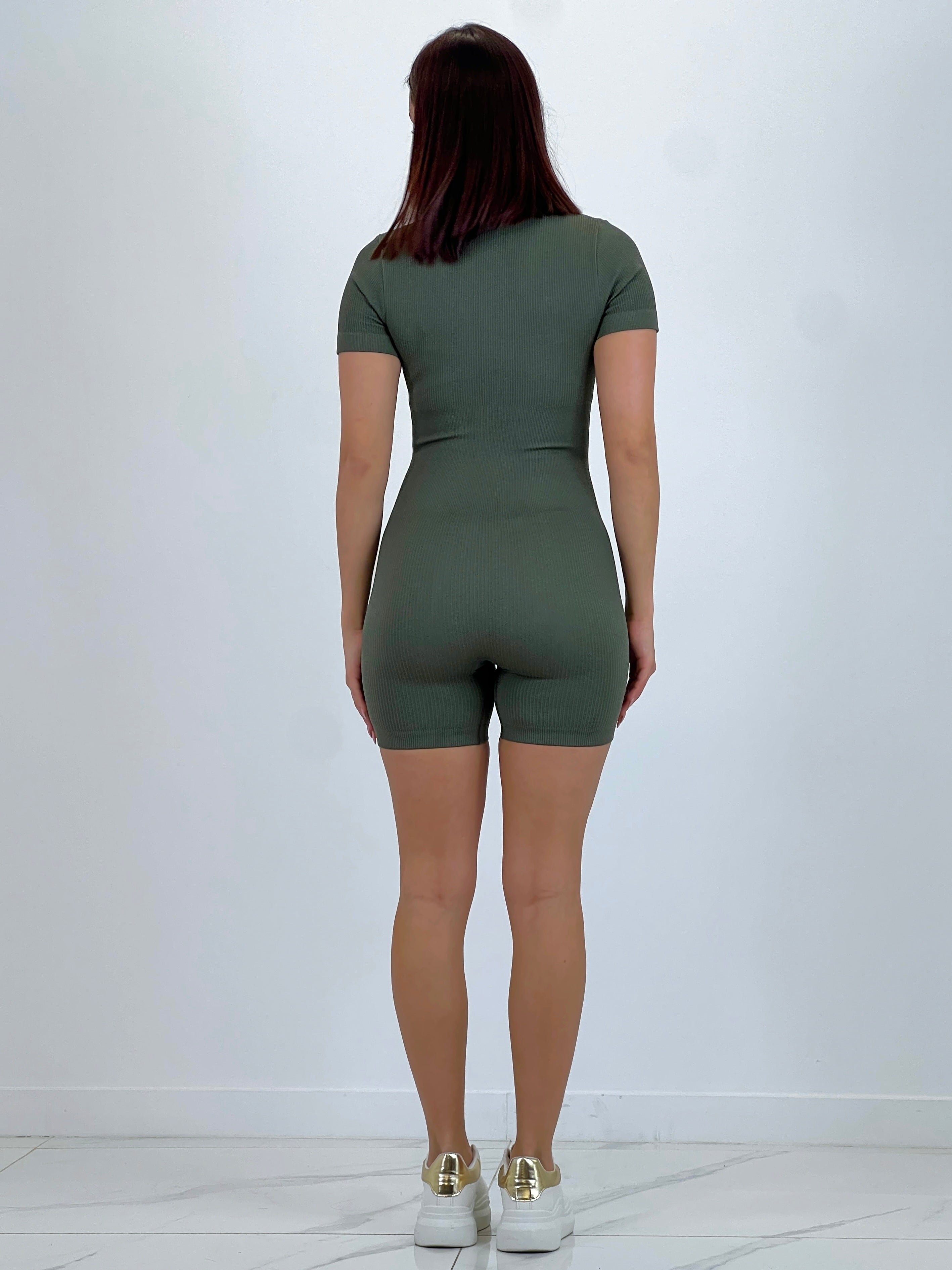 Adjustable reducing short jumpsuit