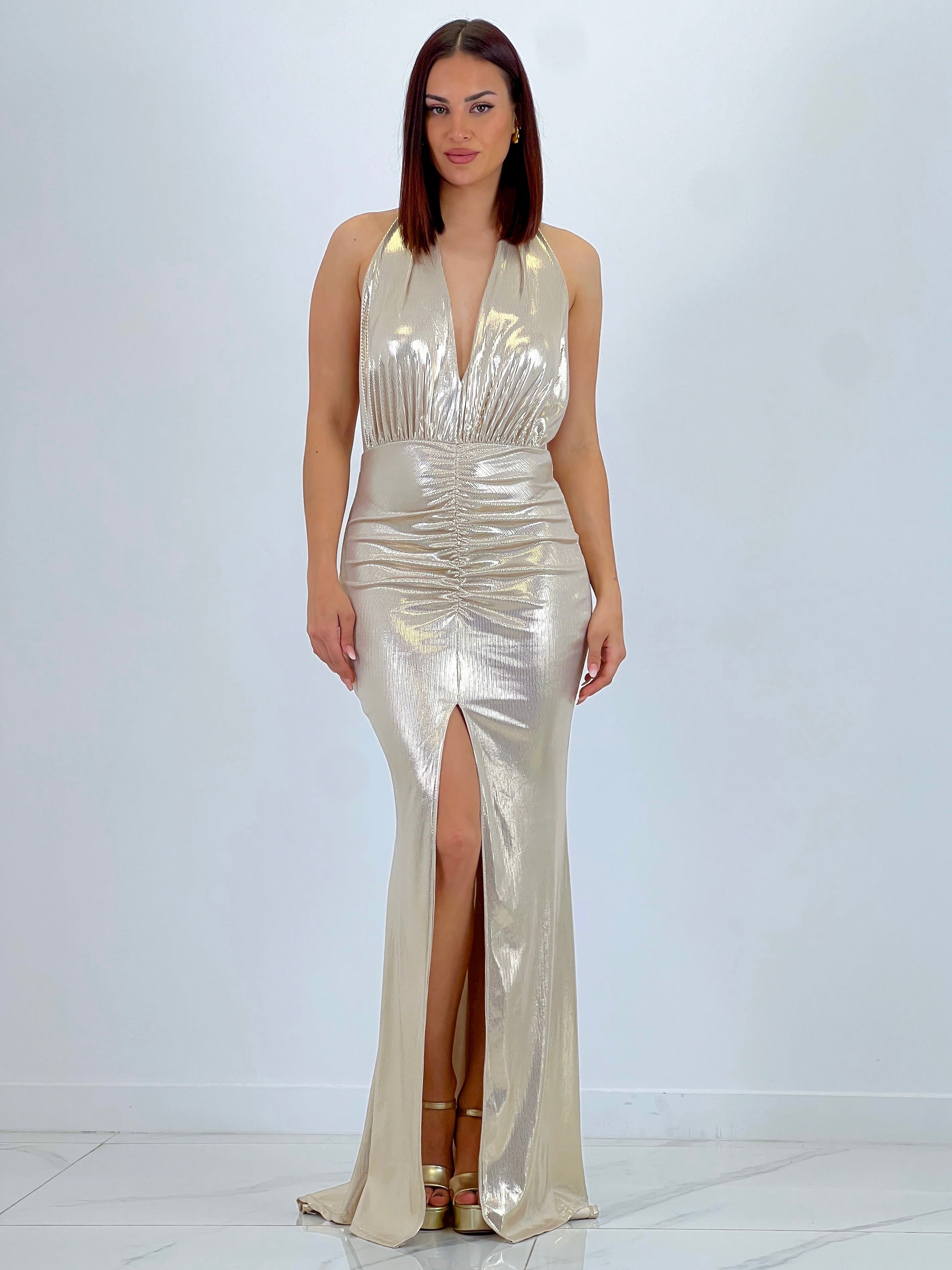 Vestido halter fruncido Carina - Zebra&Maduixa®